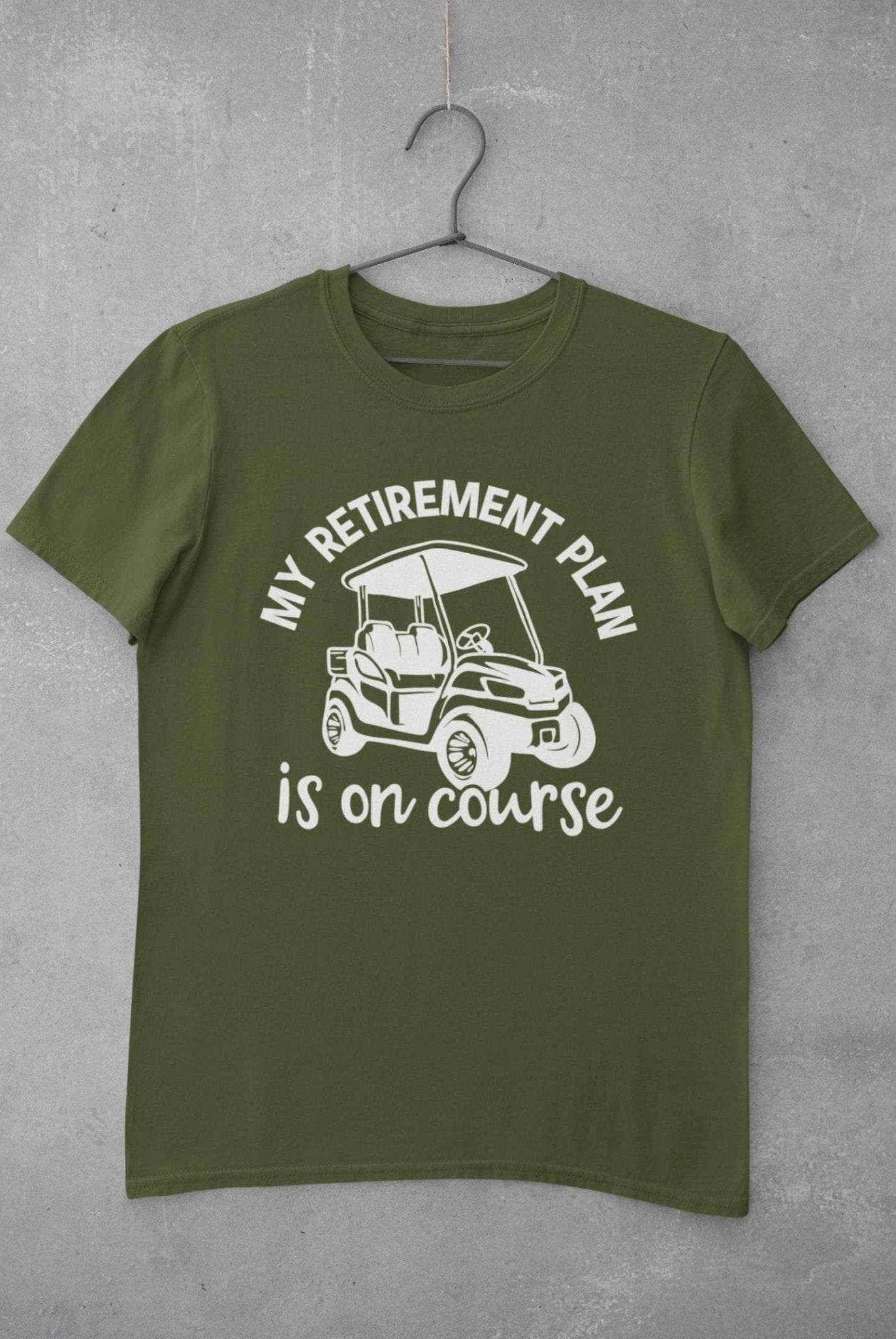 Funny Golfer Retirement Gift My Plan Is On Course Golf Player T-Shirt