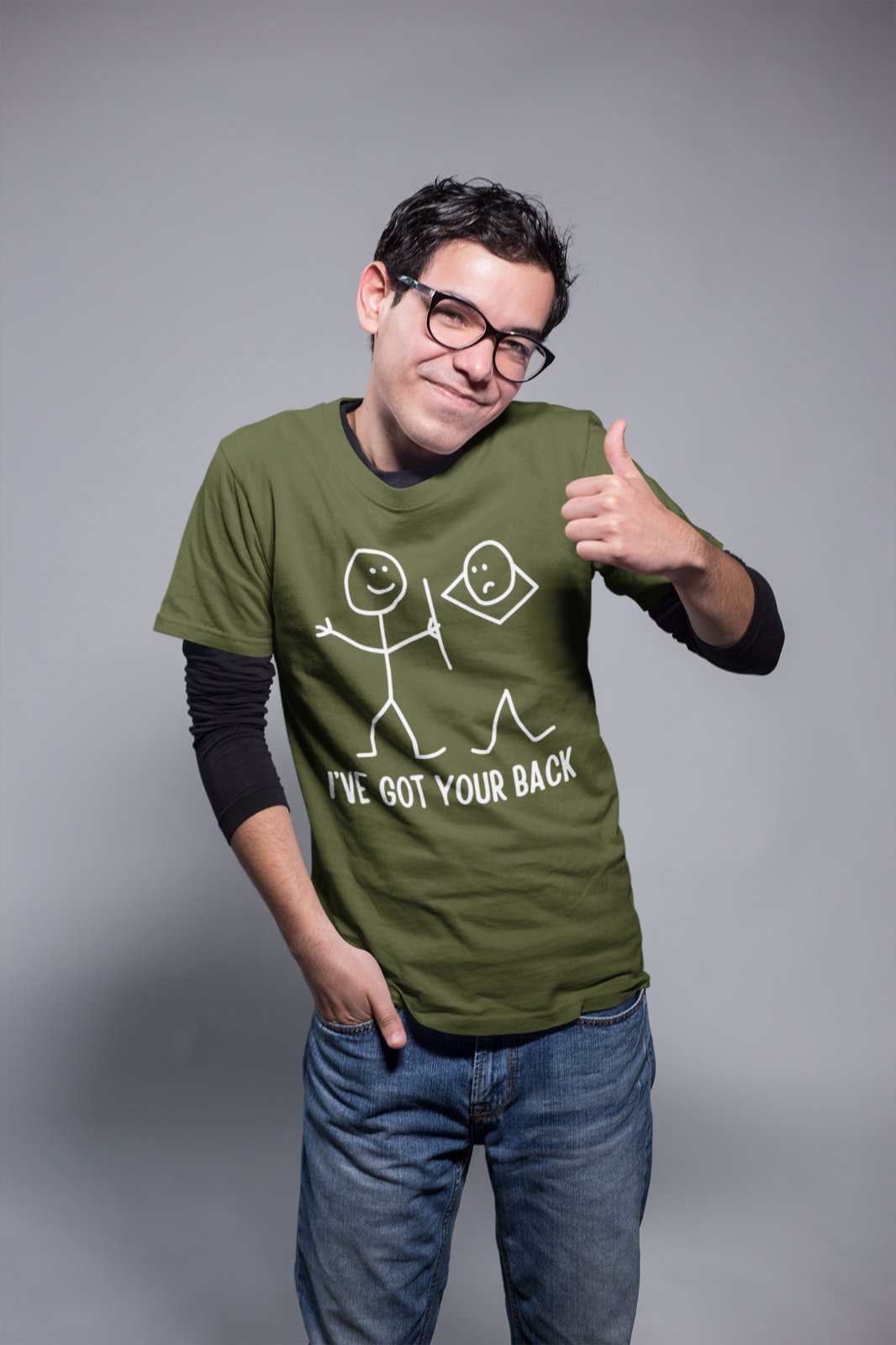 Funny T-Shirt I've Got Your Back Stick Man Joke Best Friend Gift Joking Novelty T-Shirt