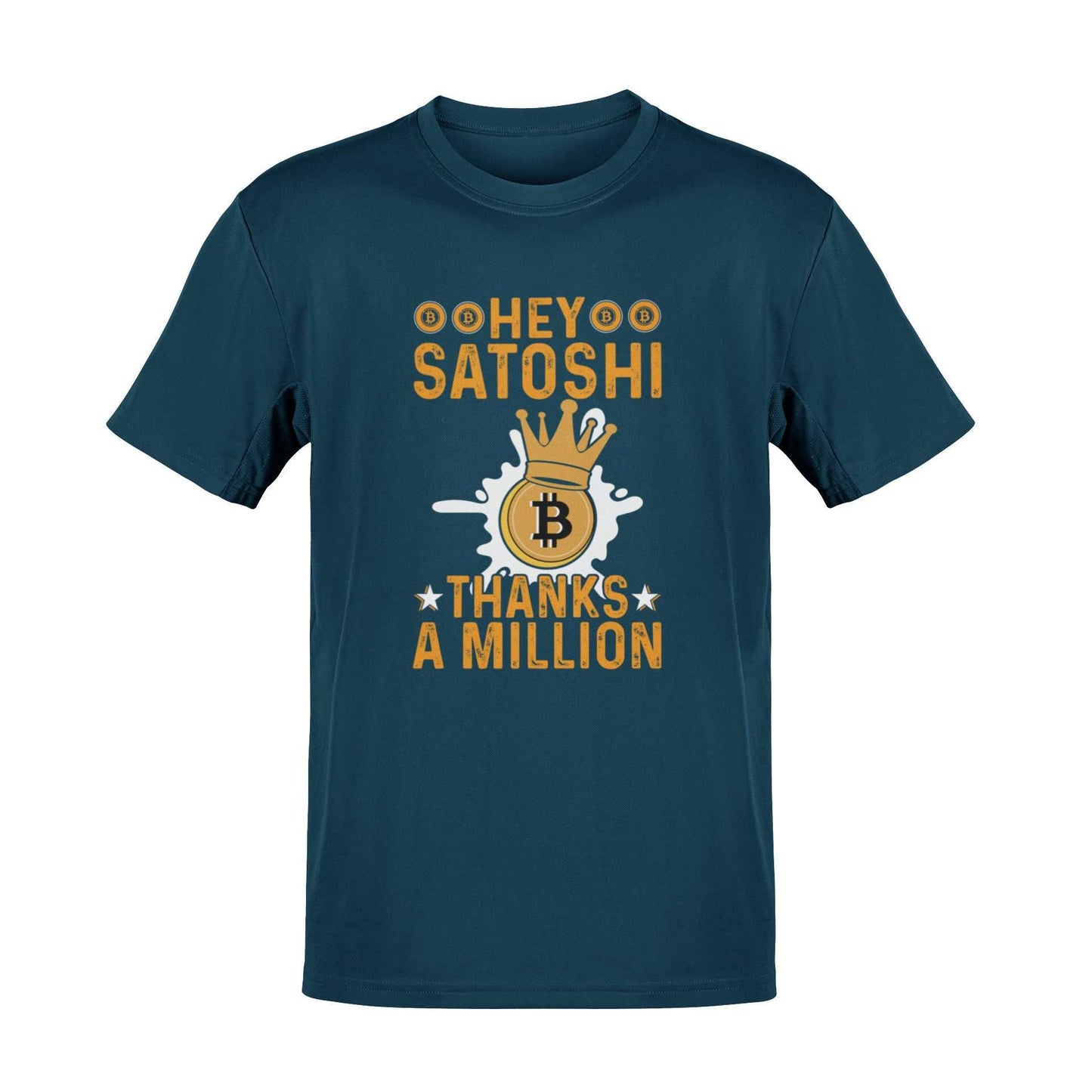 Hey Satoshi Thanks a Million Bitcoin T-Shirt - Crypto Trader Tee Gift Galaxy Tees
