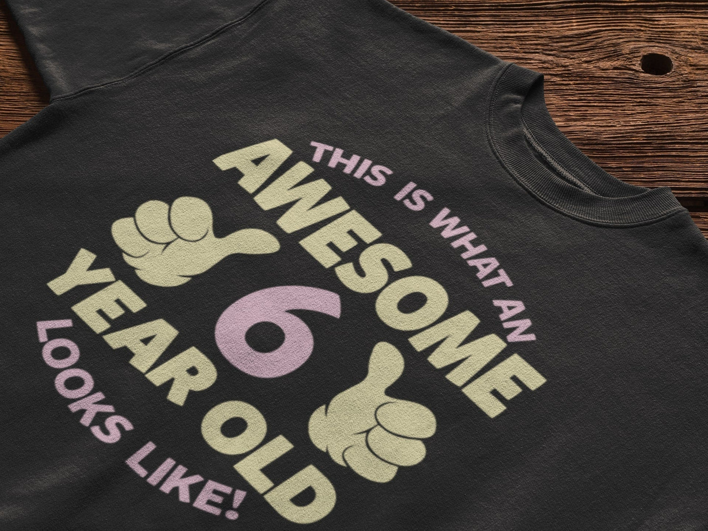 Girls 6th Birthday T-Shirt This Is What An Awesome 6 Year Old Looks Like Gift