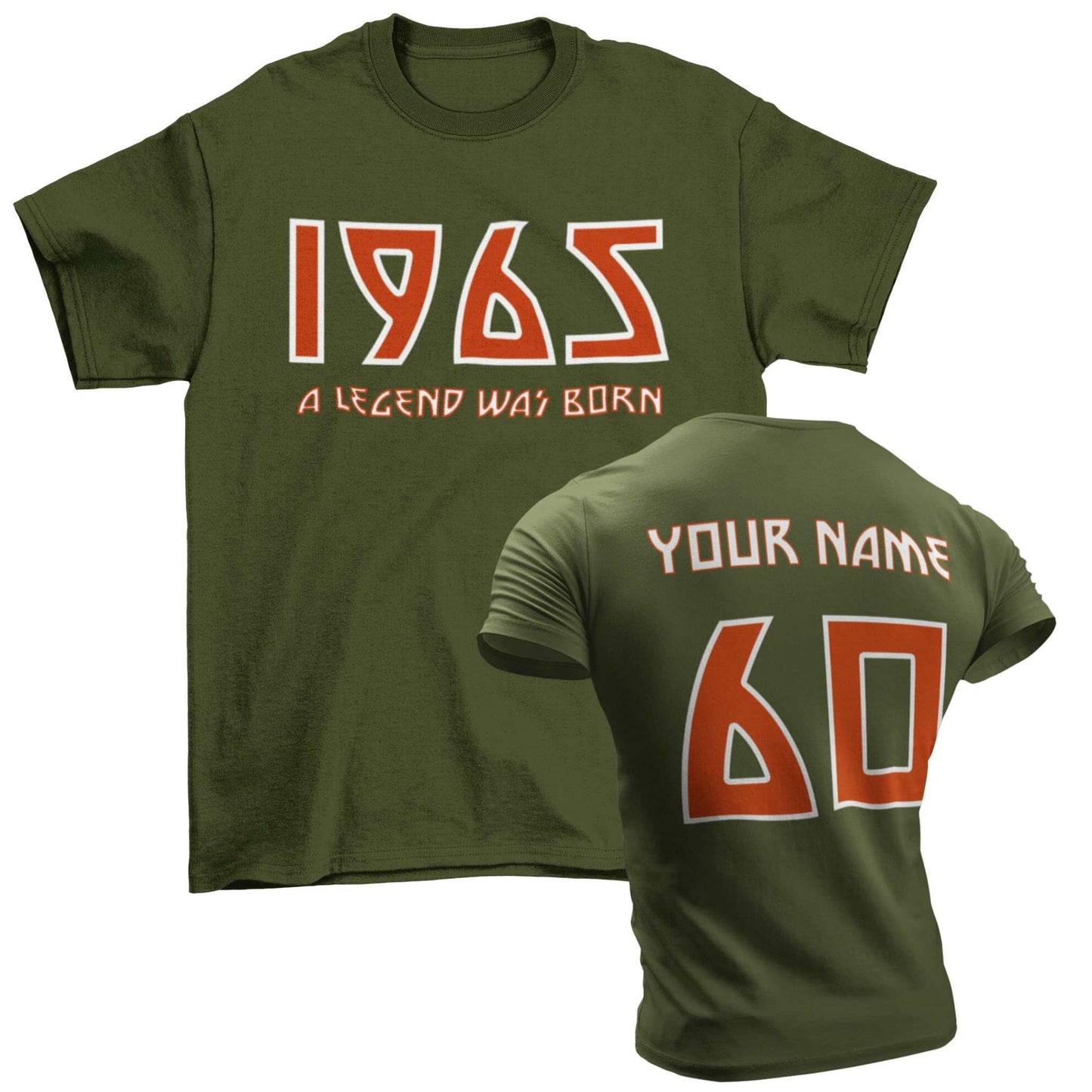 Galaxy Tees Men's 60th T Shirt 1965 A Legend Was Born With Name on BacGalaxy Tees