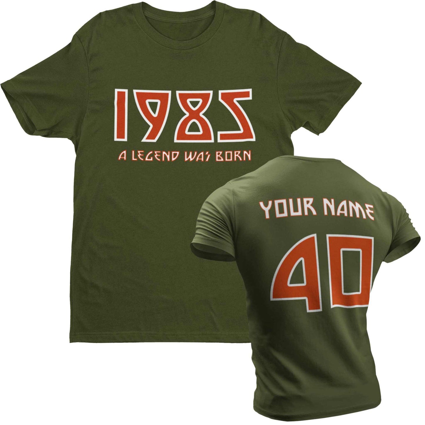Galaxy Tees Men's 40th T Shirt 1985 A Legend Was Born With Name on BacGalaxy Tees