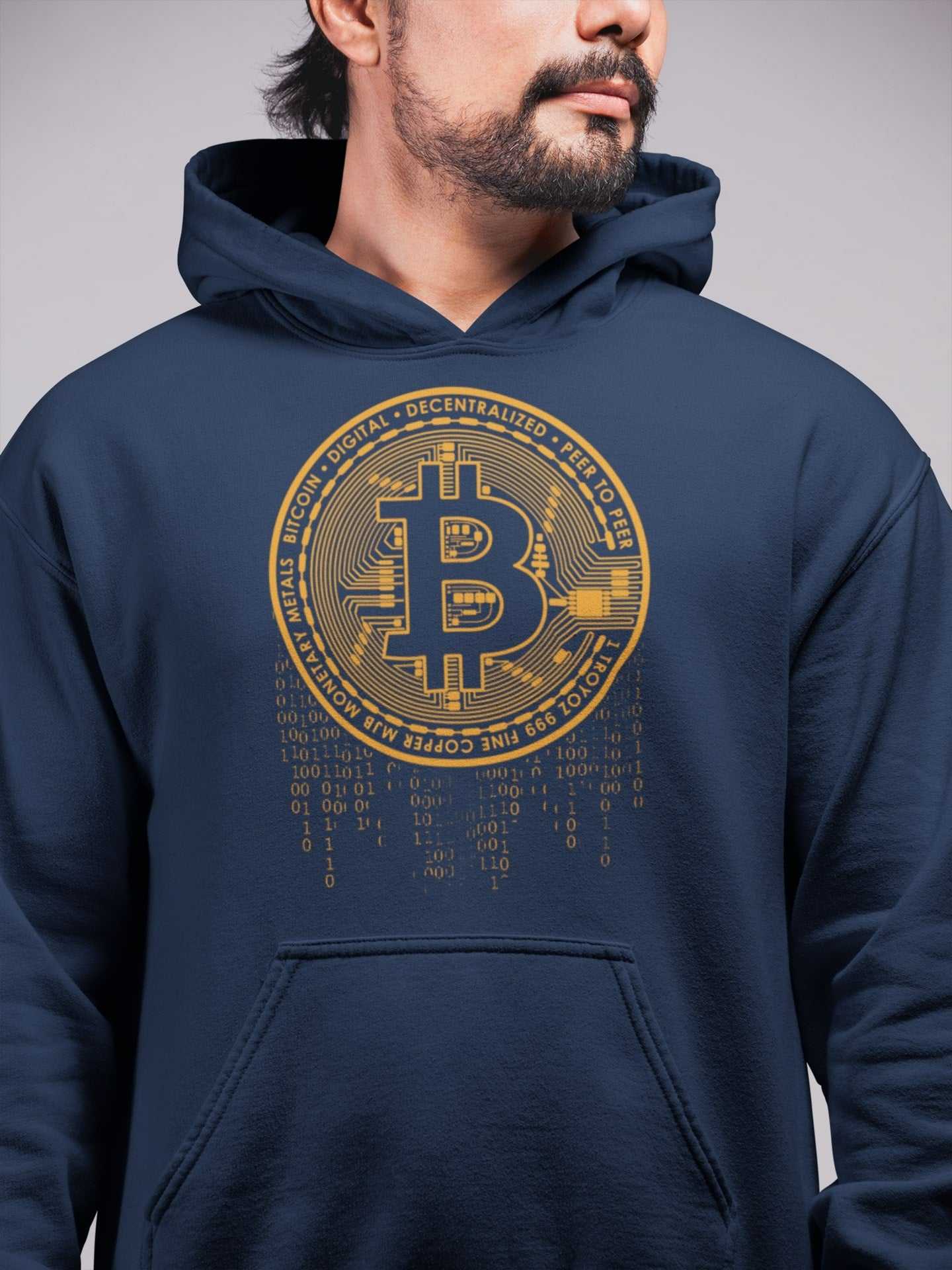 Bitcoin Crypto Hoodie – Digital Currency Dripping Logo SweatshirtGalaxy Tees