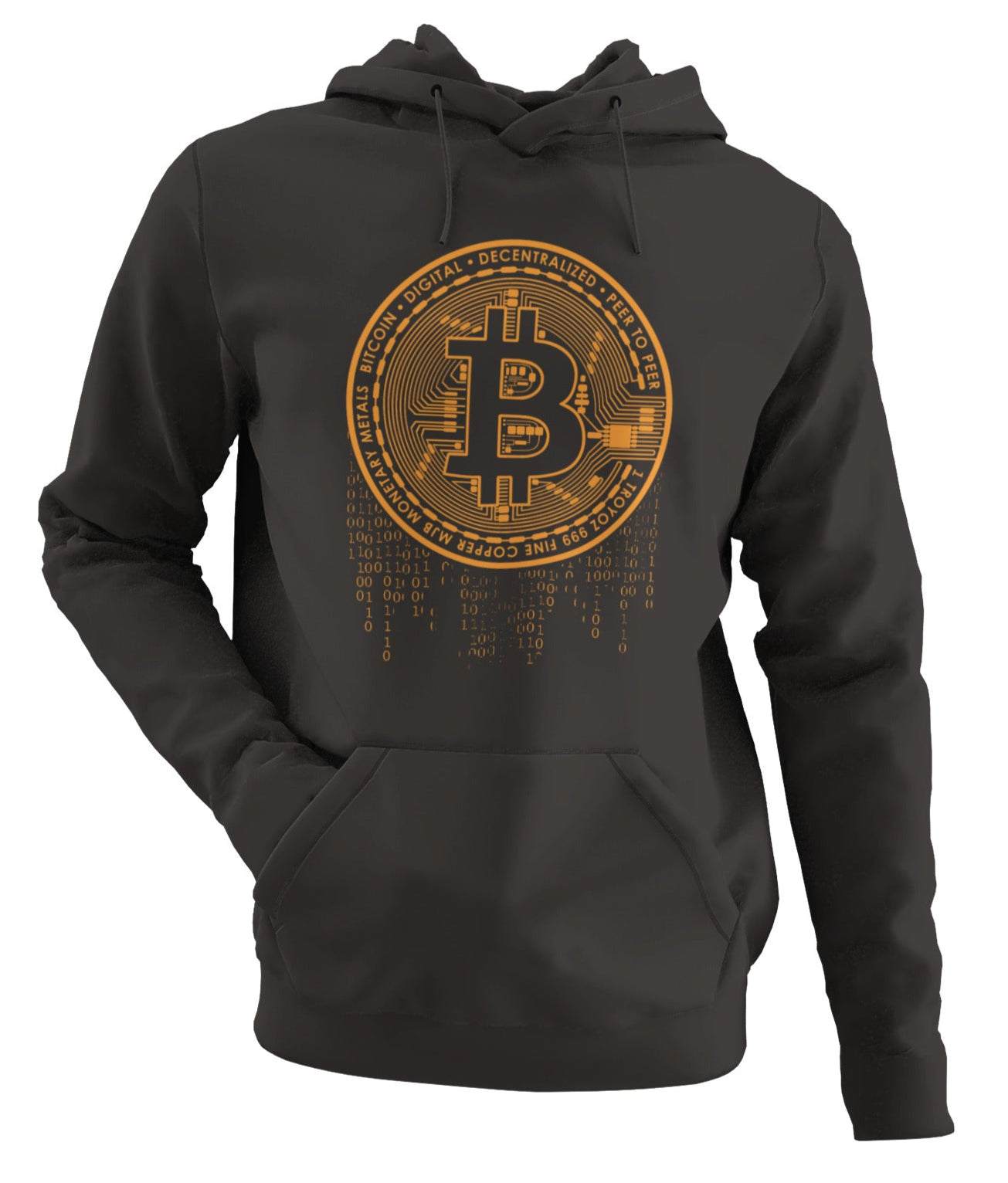 Bitcoin Crypto Hoodie – Digital Currency Dripping Logo SweatshirtGalaxy Tees