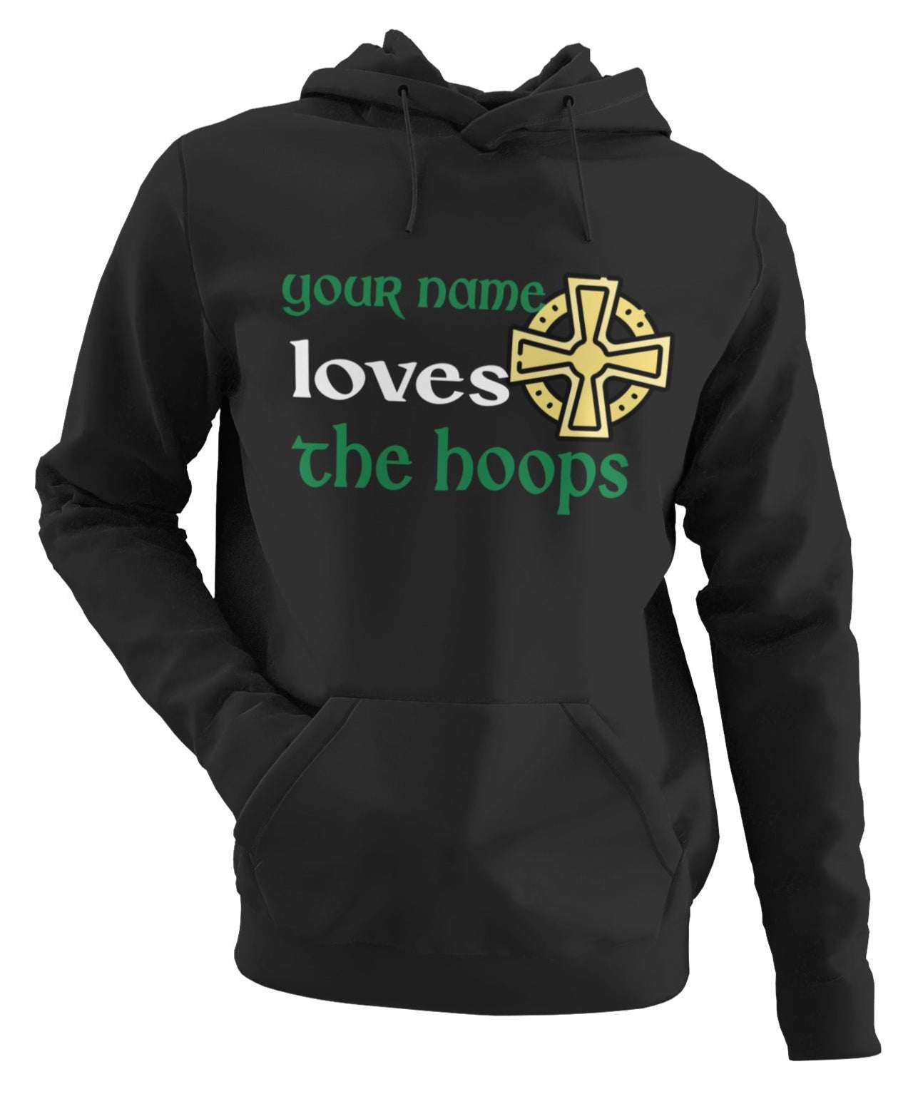 Personalised "Loves the Hoops" Hoodie – Custom Name Football Fan Of CeGalaxy Tees