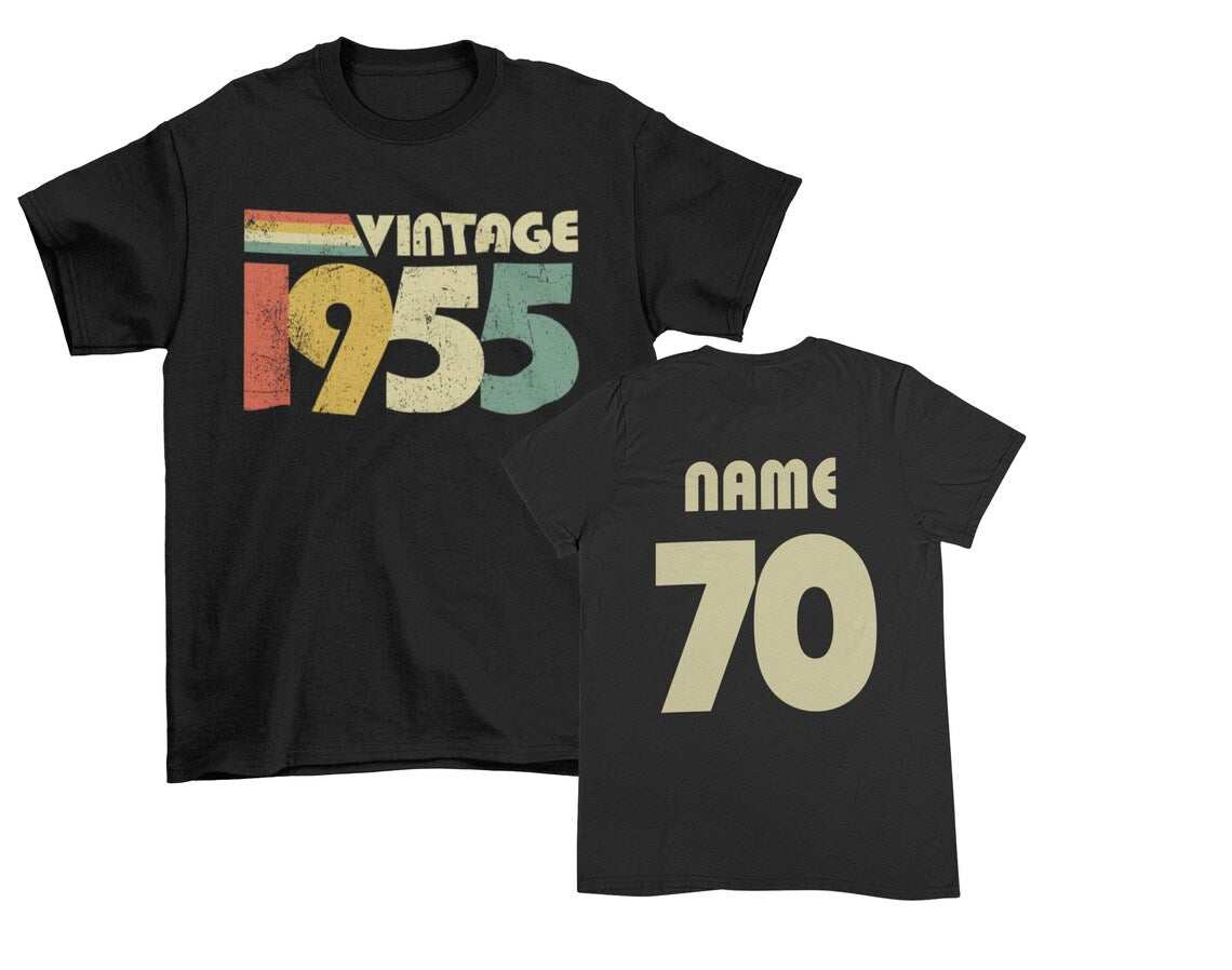 Galaxy Tees Men's Personalised 70th Birthday in 2025 T Shirt Vintage 1Galaxy Tees