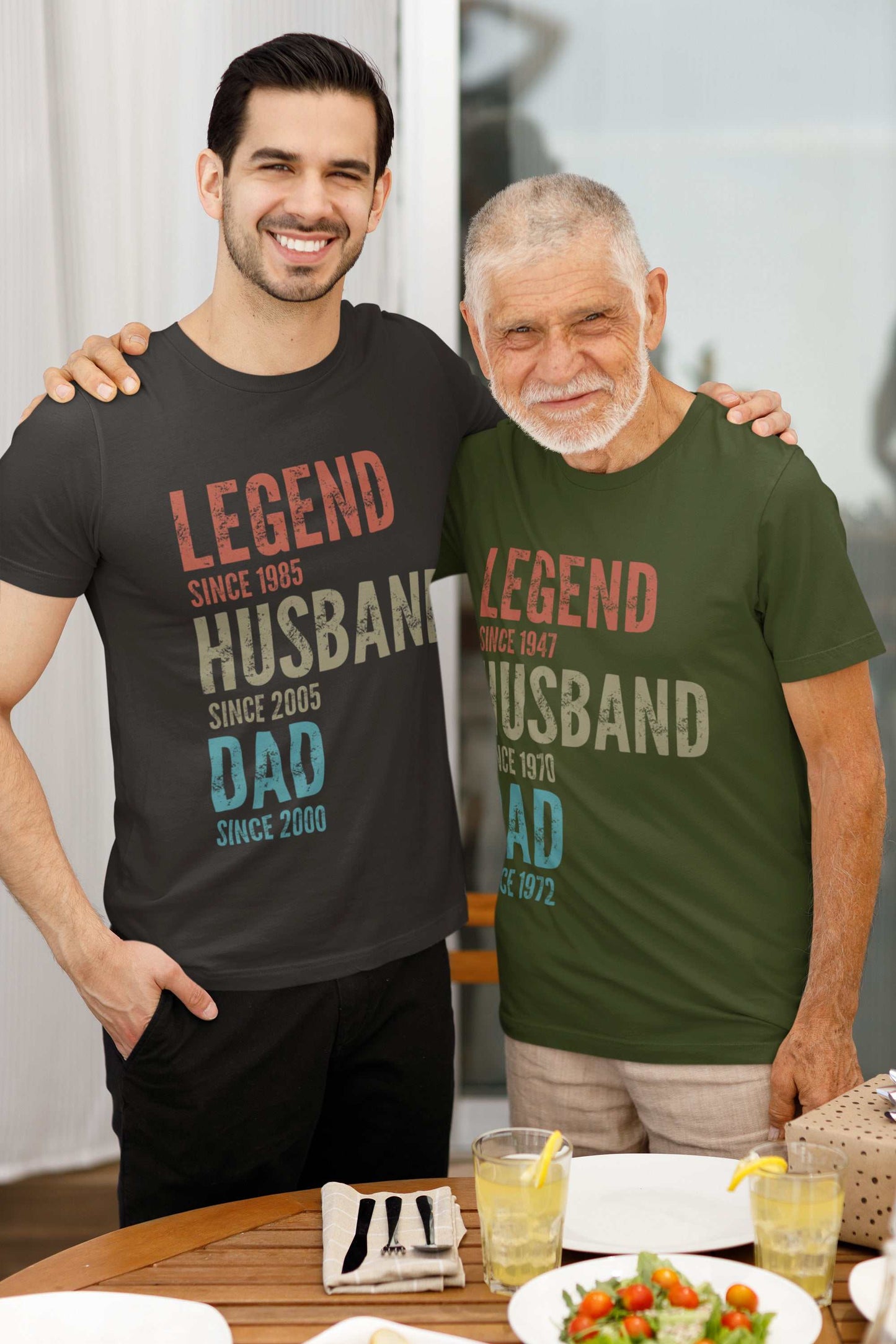 Customisable Legend Husband Dad T-Shirt with Personalized Text and Dates, Gift for Dads.