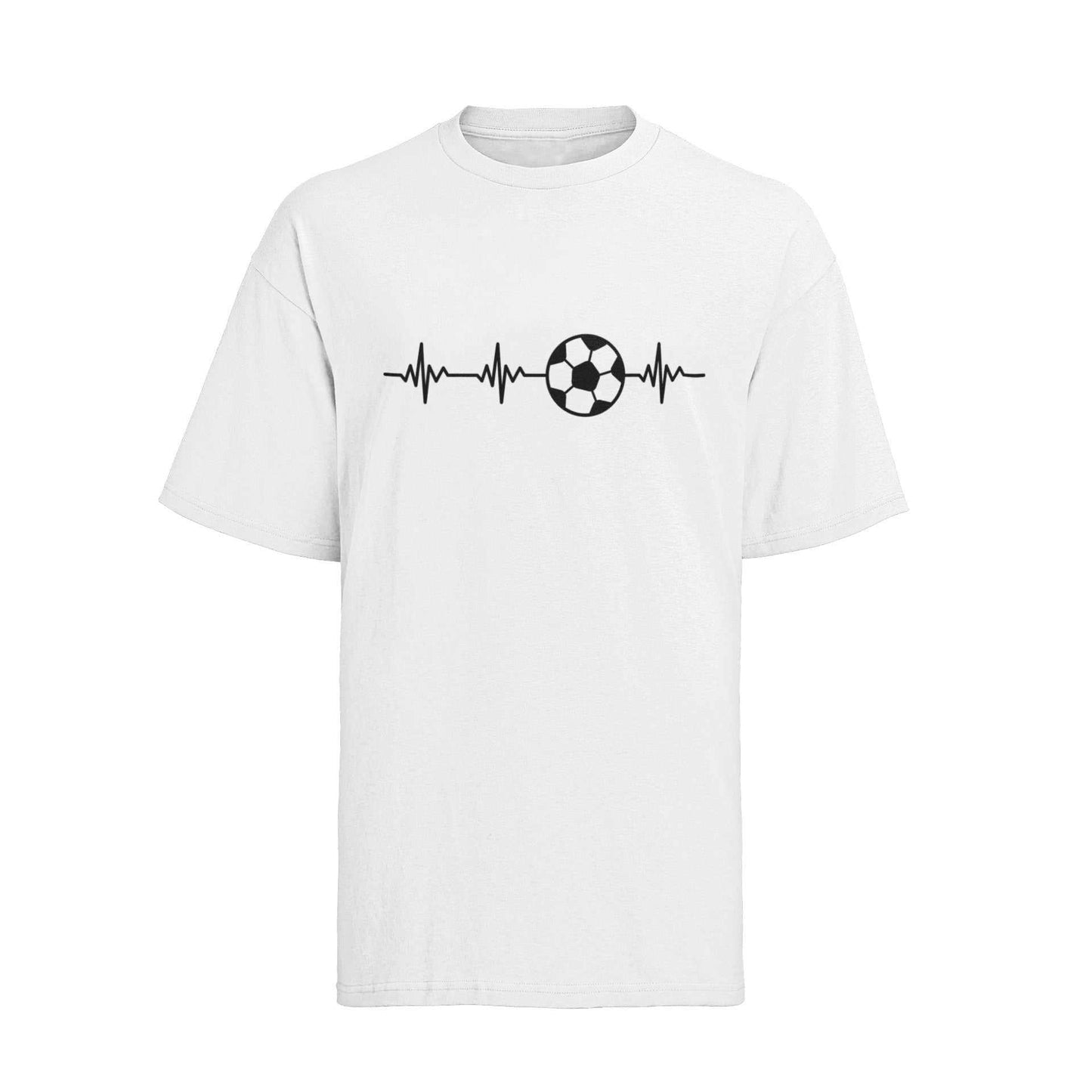 Football Pulse T-Shirt Soccer Heartbeat Minimalist Design Gift Idea FaGalaxy Tees