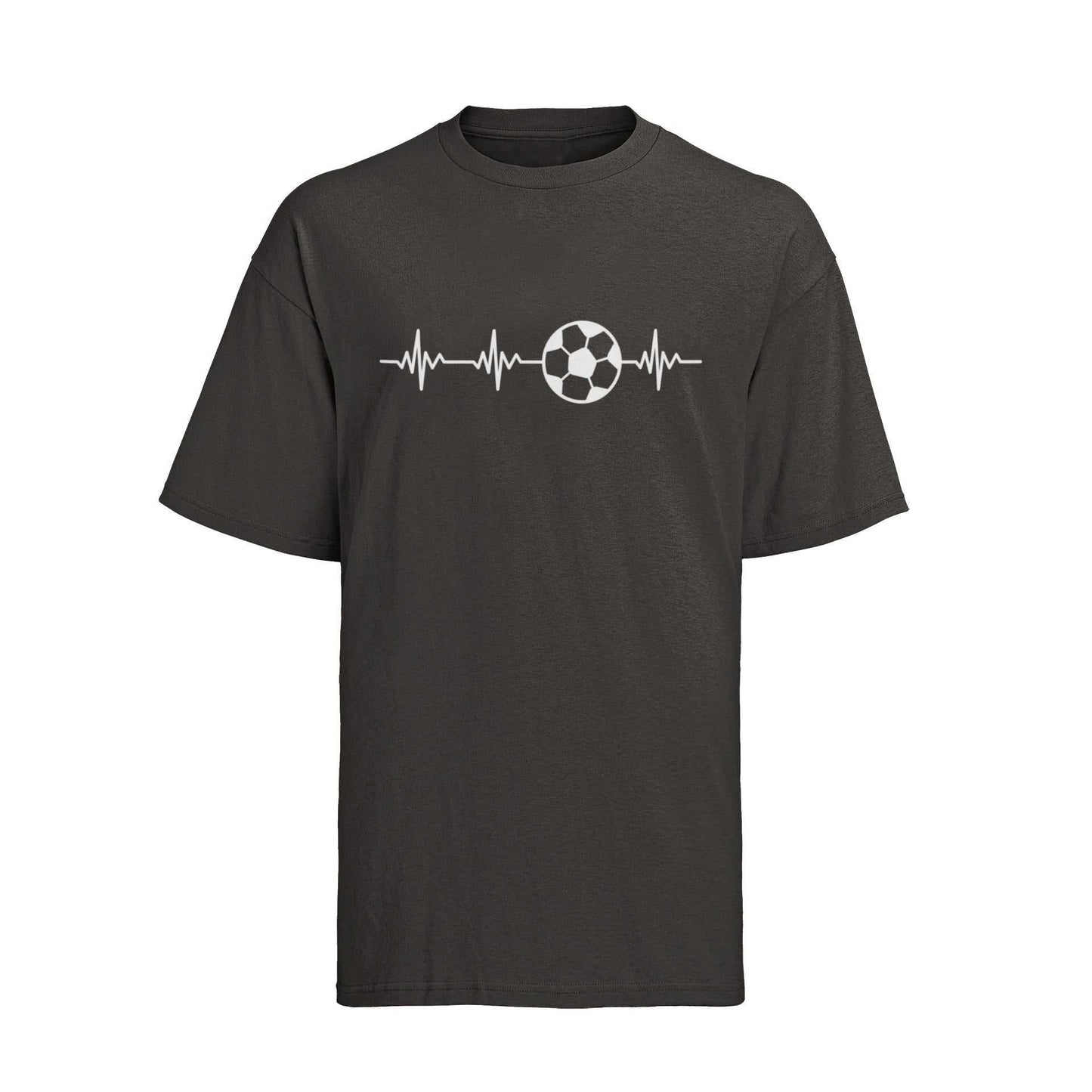 Football Pulse T-Shirt Soccer Heartbeat Minimalist Design Gift Idea FaGalaxy Tees