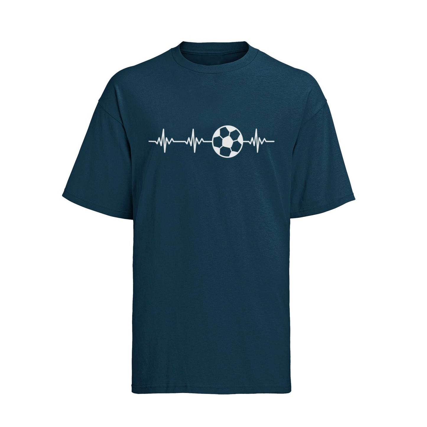 Football Pulse T-Shirt Soccer Heartbeat Minimalist Design Gift Idea FaGalaxy Tees