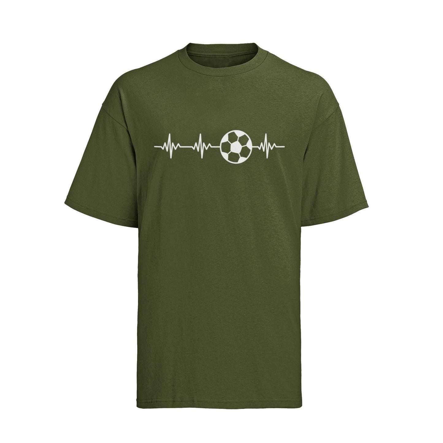 Football Pulse T-Shirt Soccer Heartbeat Minimalist Design Gift Idea FaGalaxy Tees