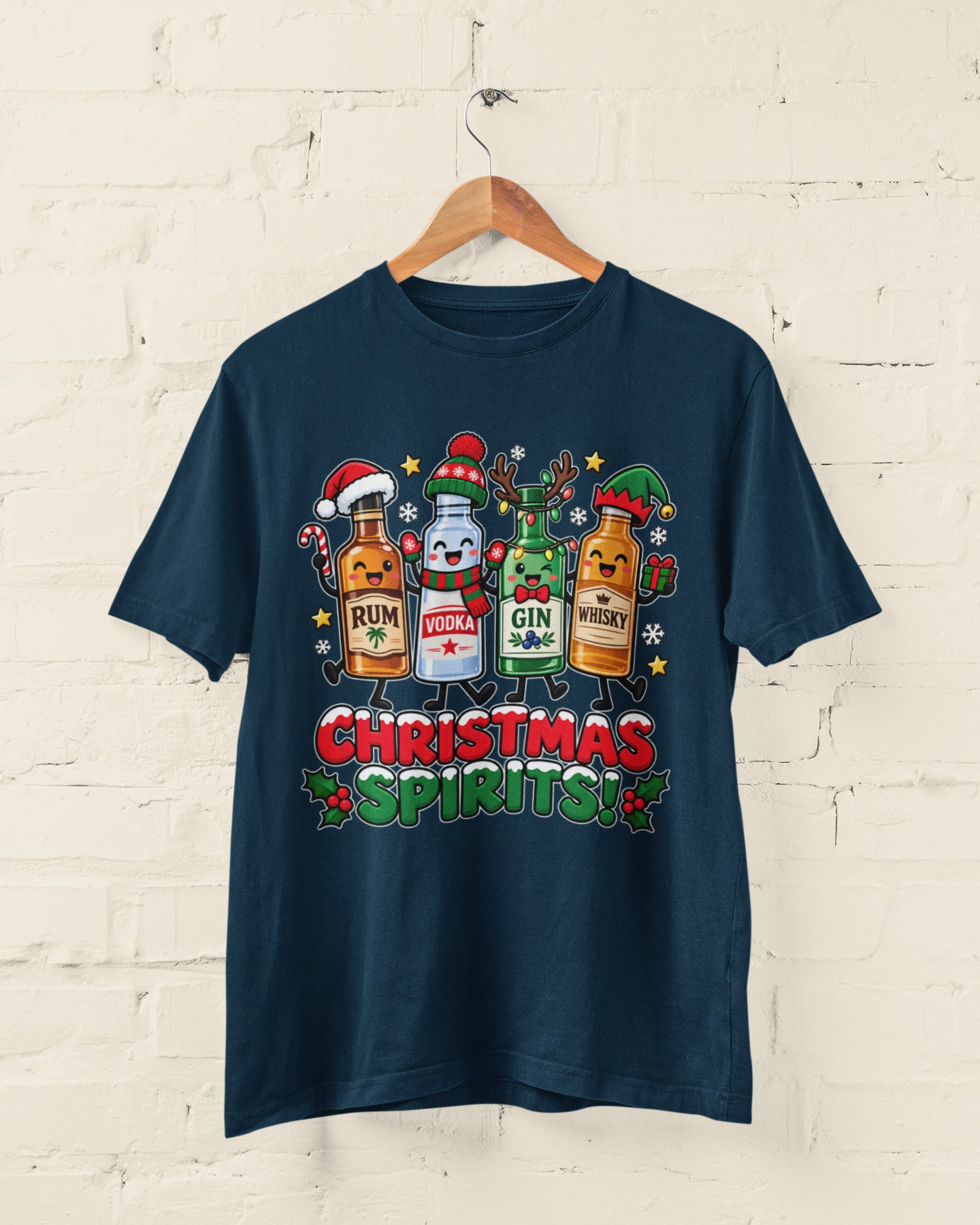 Christmas Spirits T-Shirt - Funny Festive Drinking Party Tee