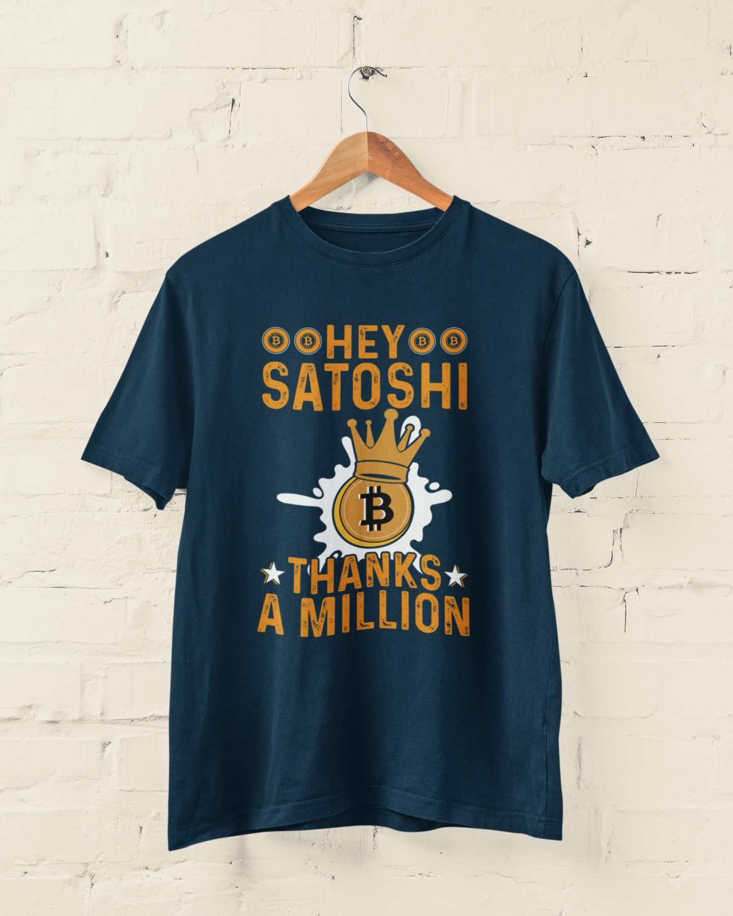 Hey Satoshi Thanks a Million Bitcoin T-Shirt - Crypto Trader Tee Gift Galaxy Tees