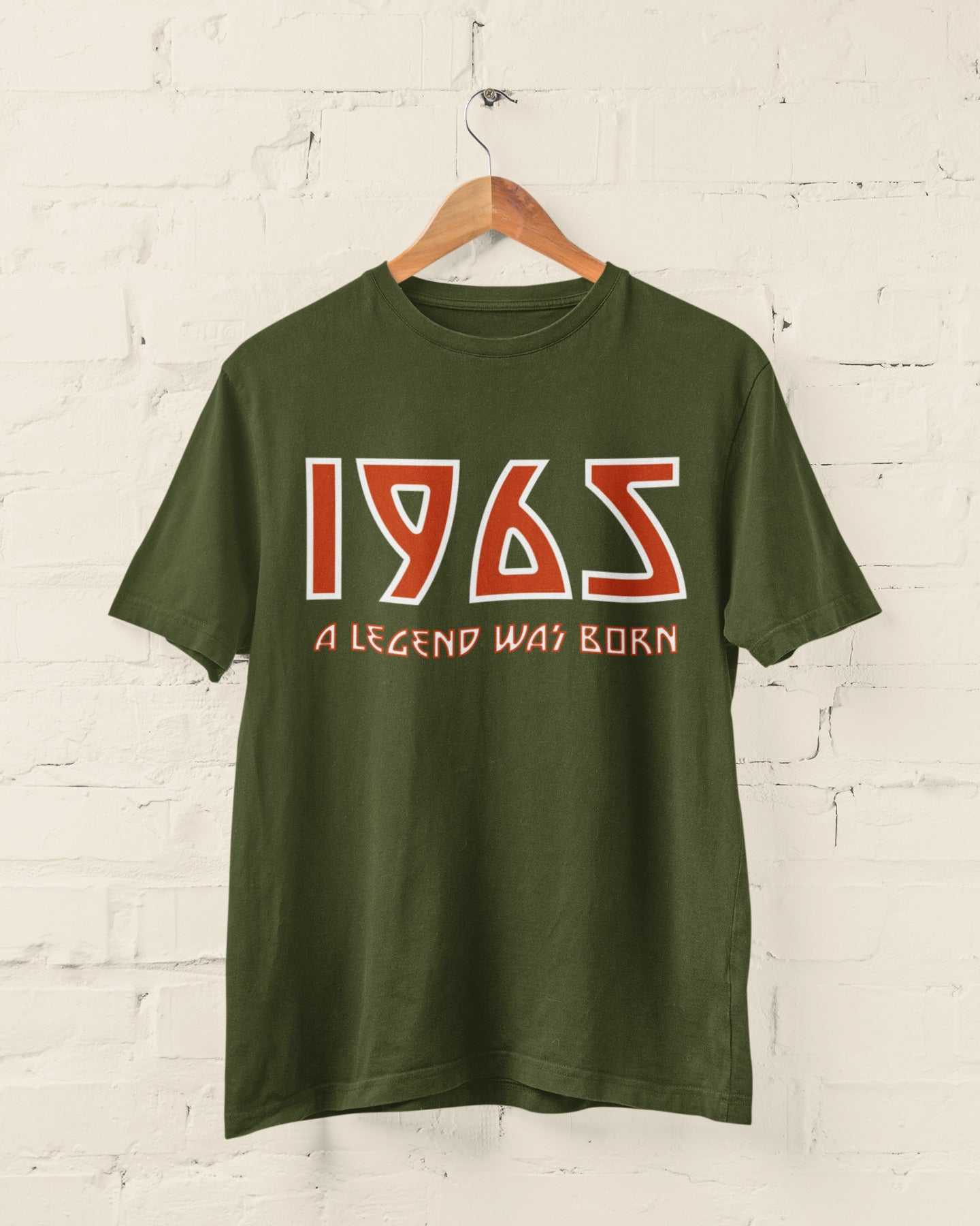 Galaxy Tees Men's 60th T Shirt 1965 A Legend Was Born With Name on BacGalaxy Tees