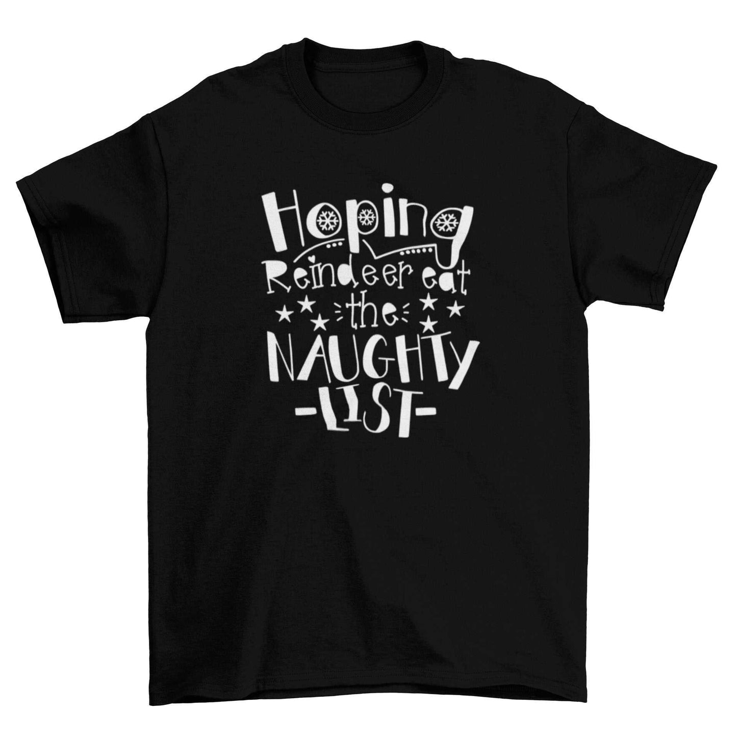 Christmas Kids T-Shirt Hoping Reindeer Ate the Naughty List Funny Boy Galaxy Tees