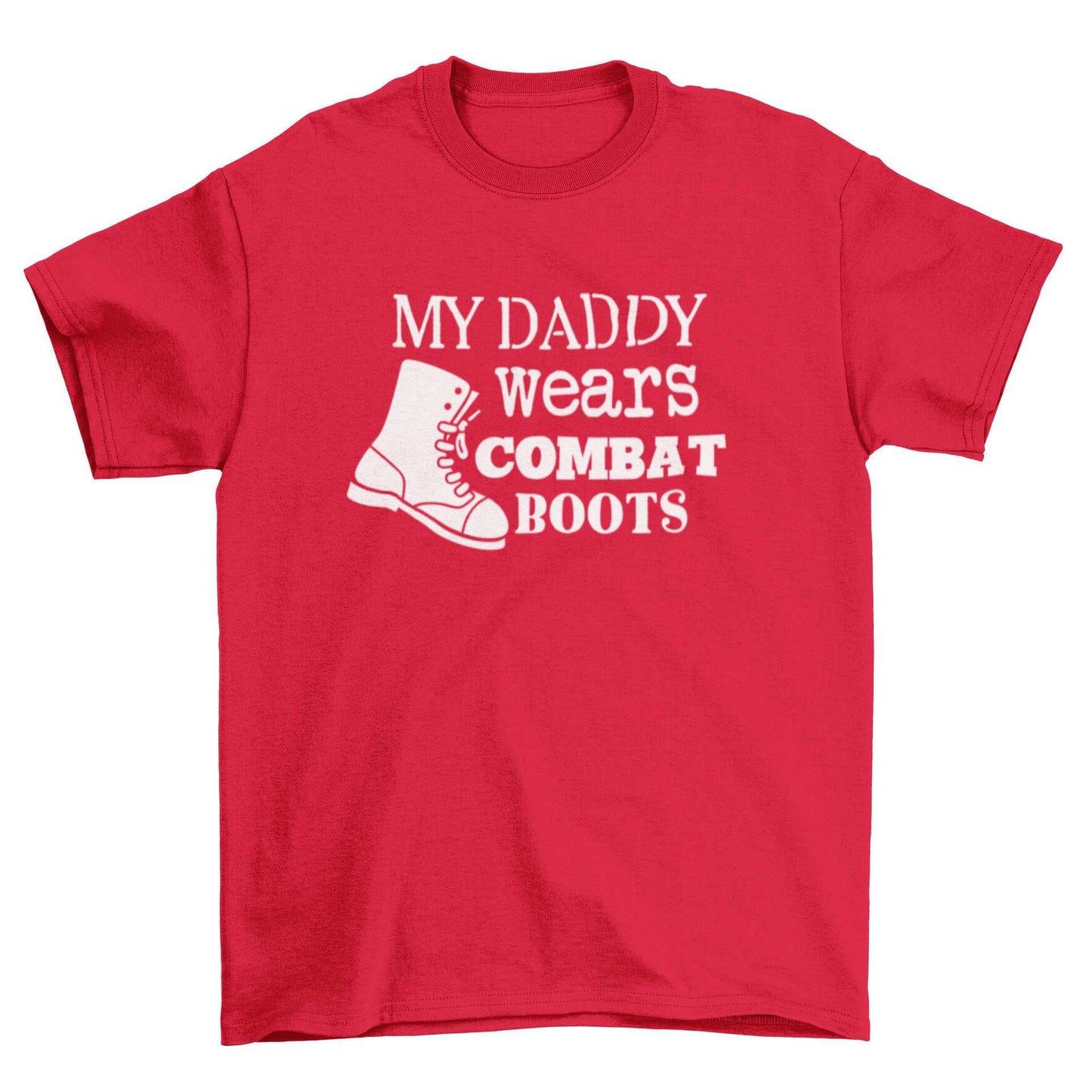 Kids' "My Daddy Wears Combat Boots" T-Shirt Military Service Family PrGalaxy Tees