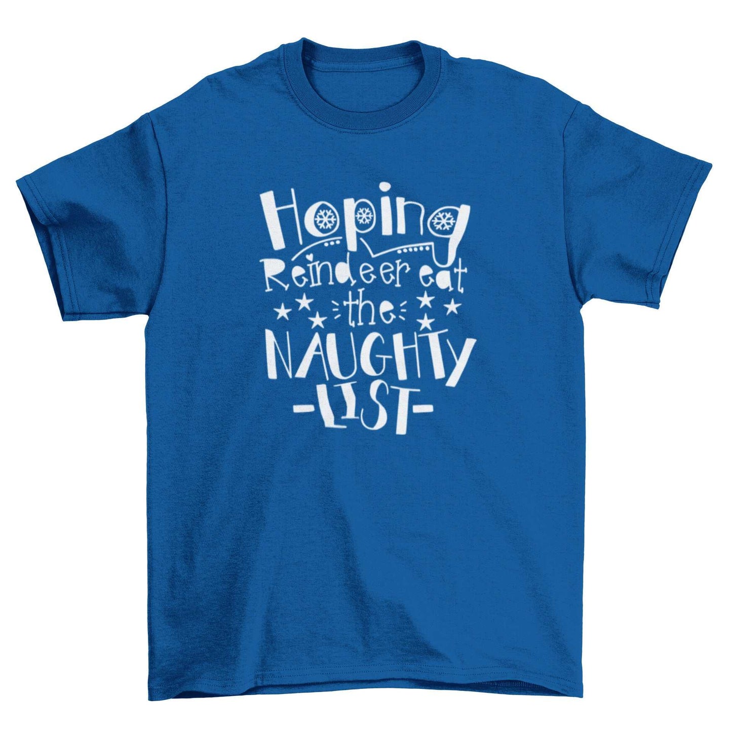 Christmas Kids T-Shirt Hoping Reindeer Ate the Naughty List Funny Boy Galaxy Tees