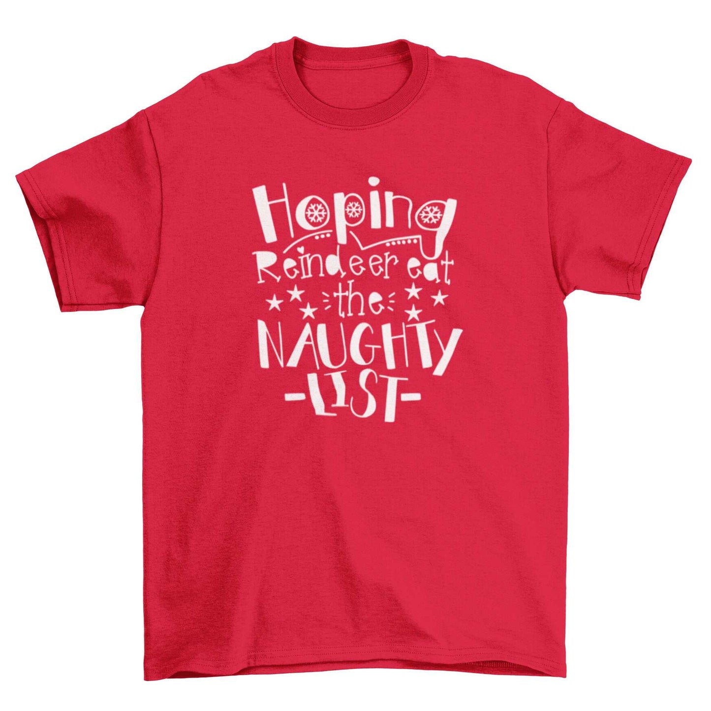 Christmas Kids T-Shirt Hoping Reindeer Ate the Naughty List Funny Boy Galaxy Tees