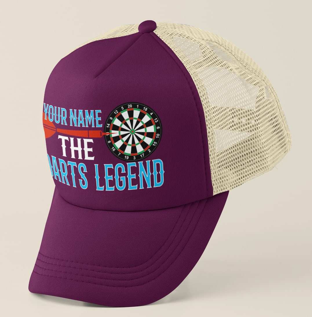 Novelty Personalised DARTS Trucker Baseball Cap Your Name The Darts Legend