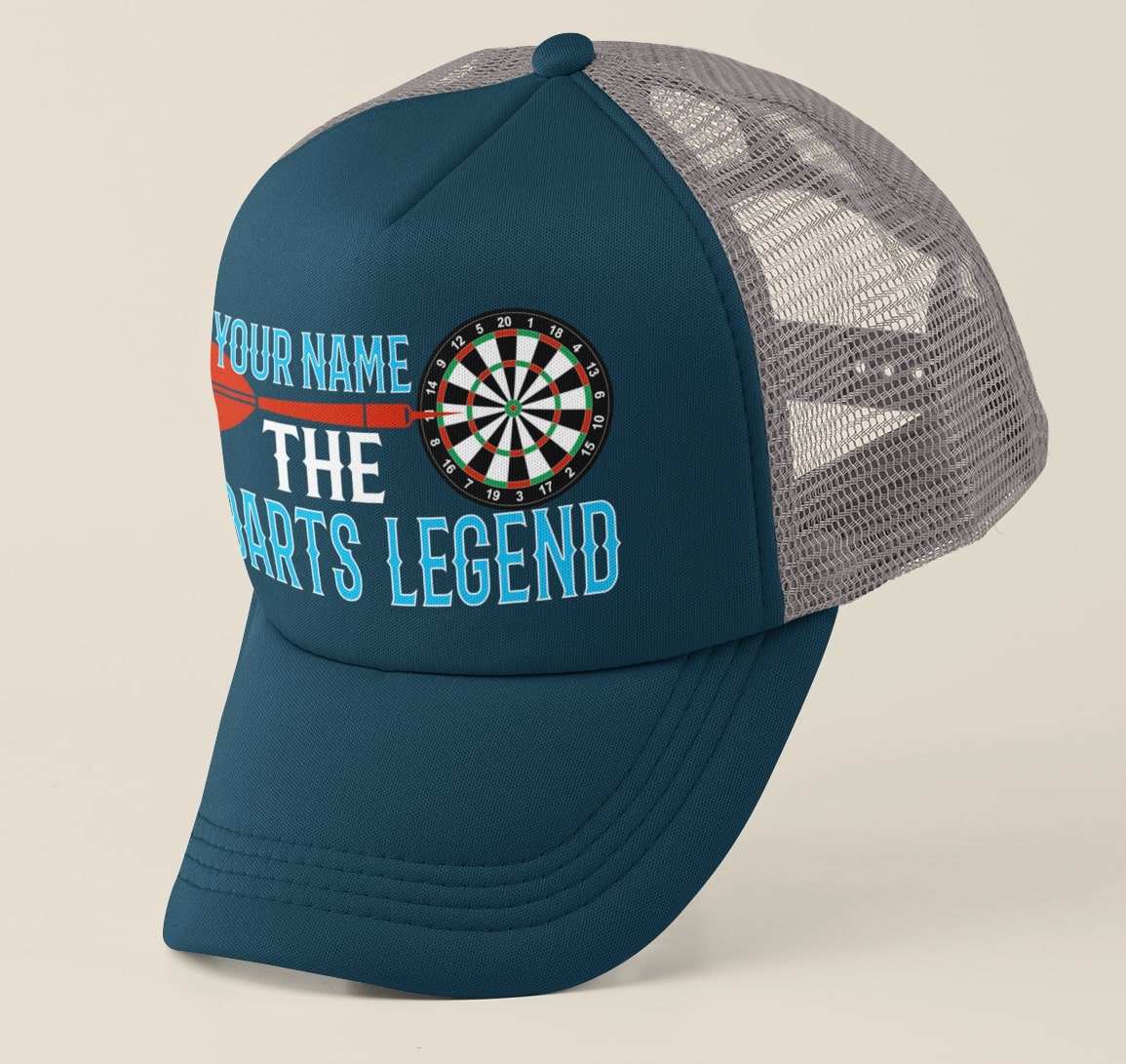 Novelty Personalised DARTS Trucker Baseball Cap Your Name The Darts Legend