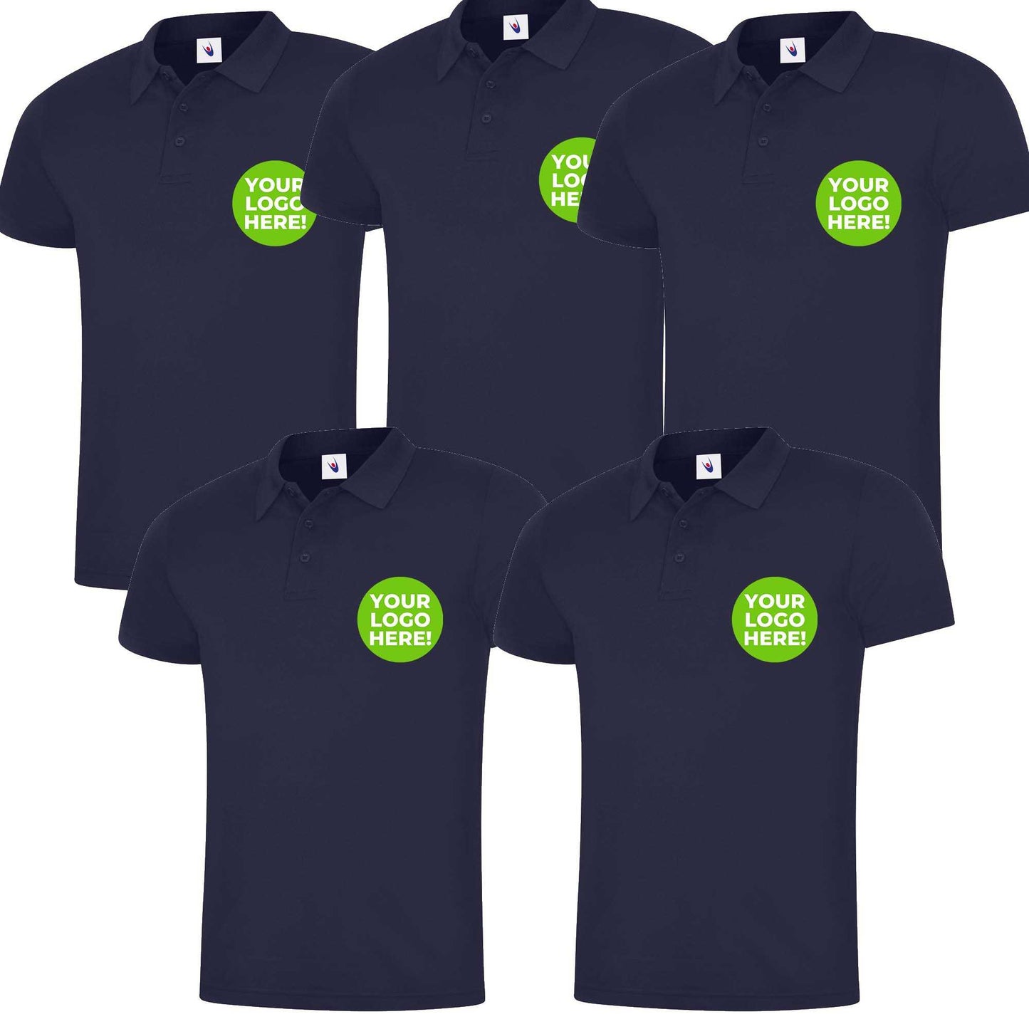 Personalised Printed Workwear Bundle - 5x Ultra Cool Poloshirts With YGalaxy Tees