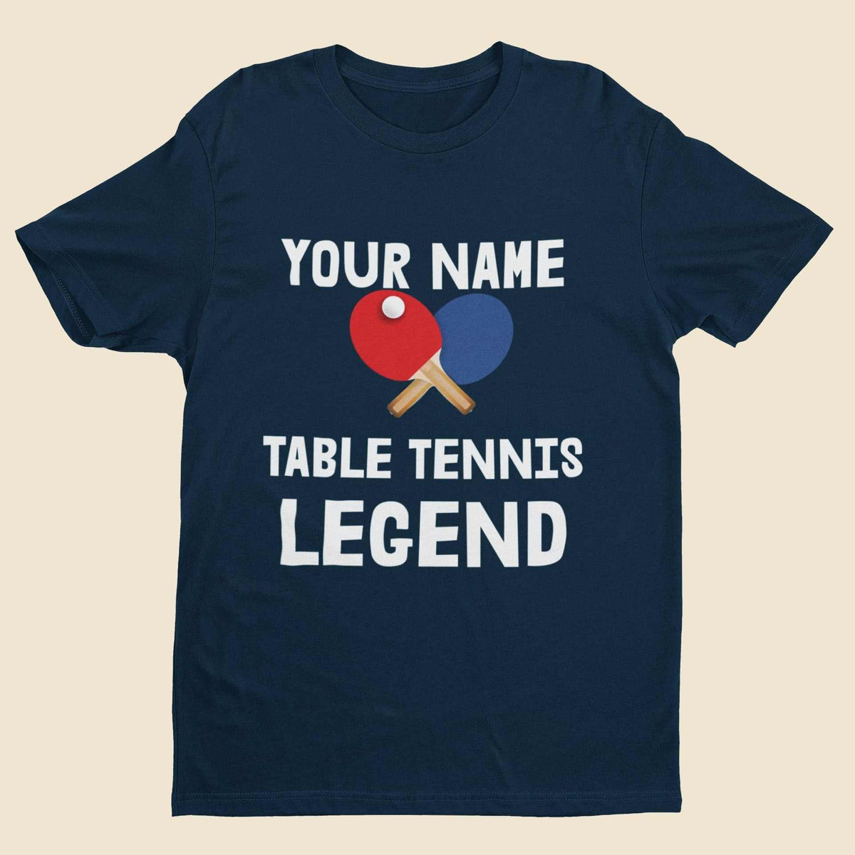Personalised Table Tennis Legend T-Shirt, garment-only front view 3
