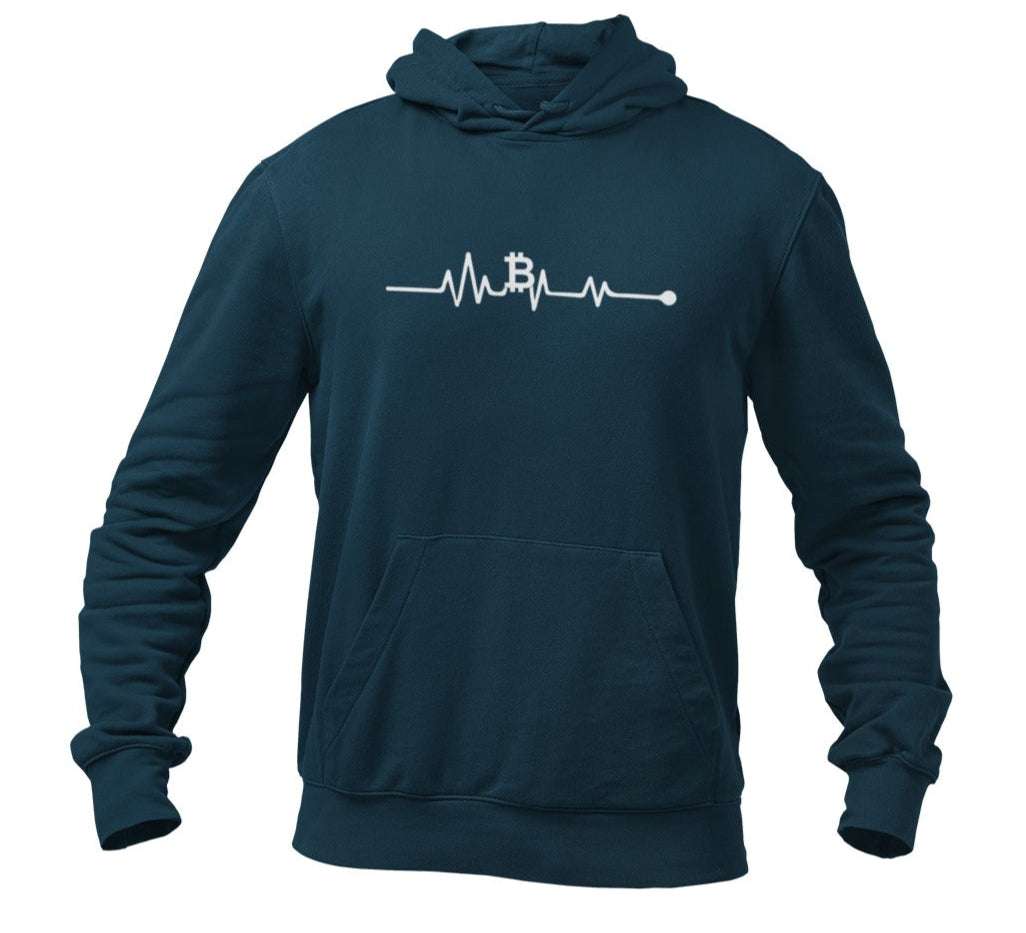 Bitcoin ECG Heartbeat Hoodie - Crypto Traders & Blockchain EnthusiastsGalaxy Tees