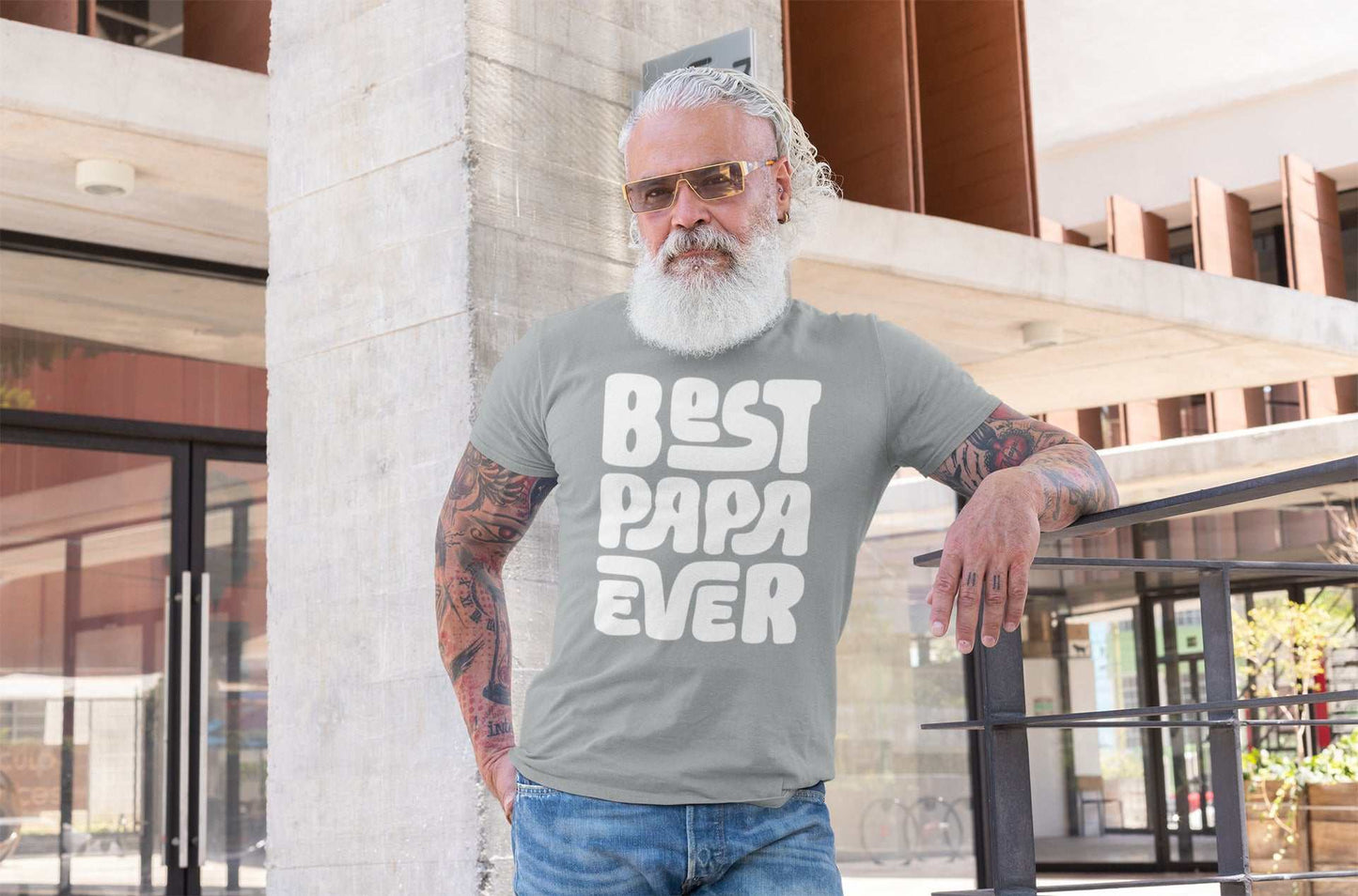 Best Papa Ever T-Shirt - Father's Day Gift Present - Cool Dad Graphic Galaxy Tees