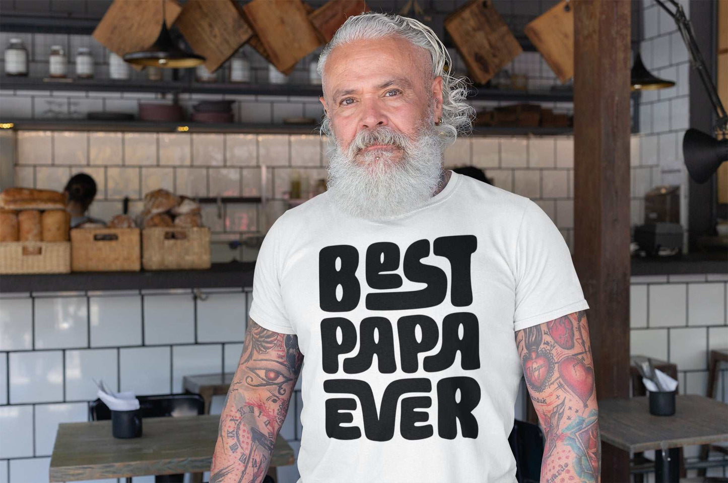 Best Papa Ever T-Shirt - Father's Day Gift Present - Cool Dad Graphic Galaxy Tees