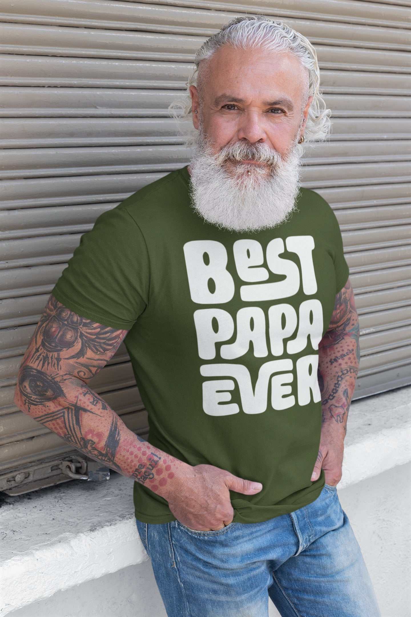 Best Papa Ever T-Shirt - Father's Day Gift Present - Cool Dad Graphic Galaxy Tees