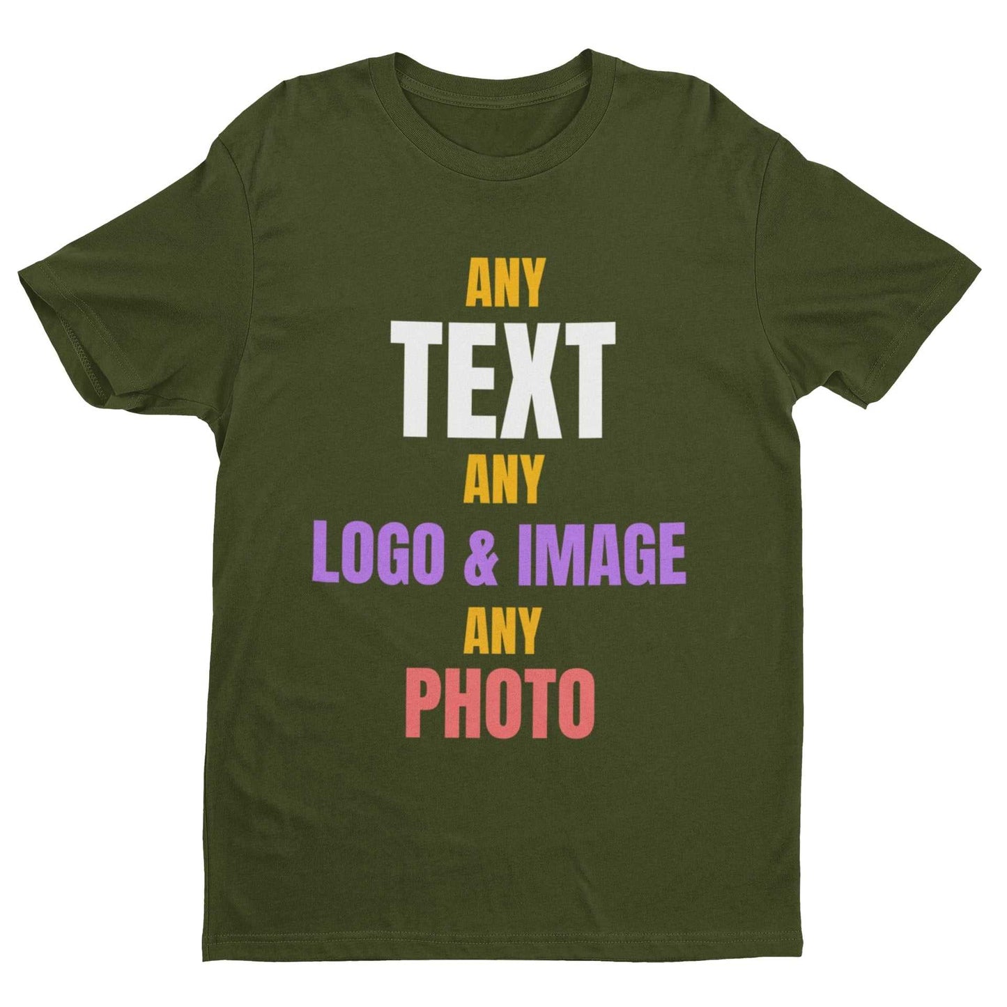 Custom T-Shirt Printing with Your Design or Logo, Front Print Only