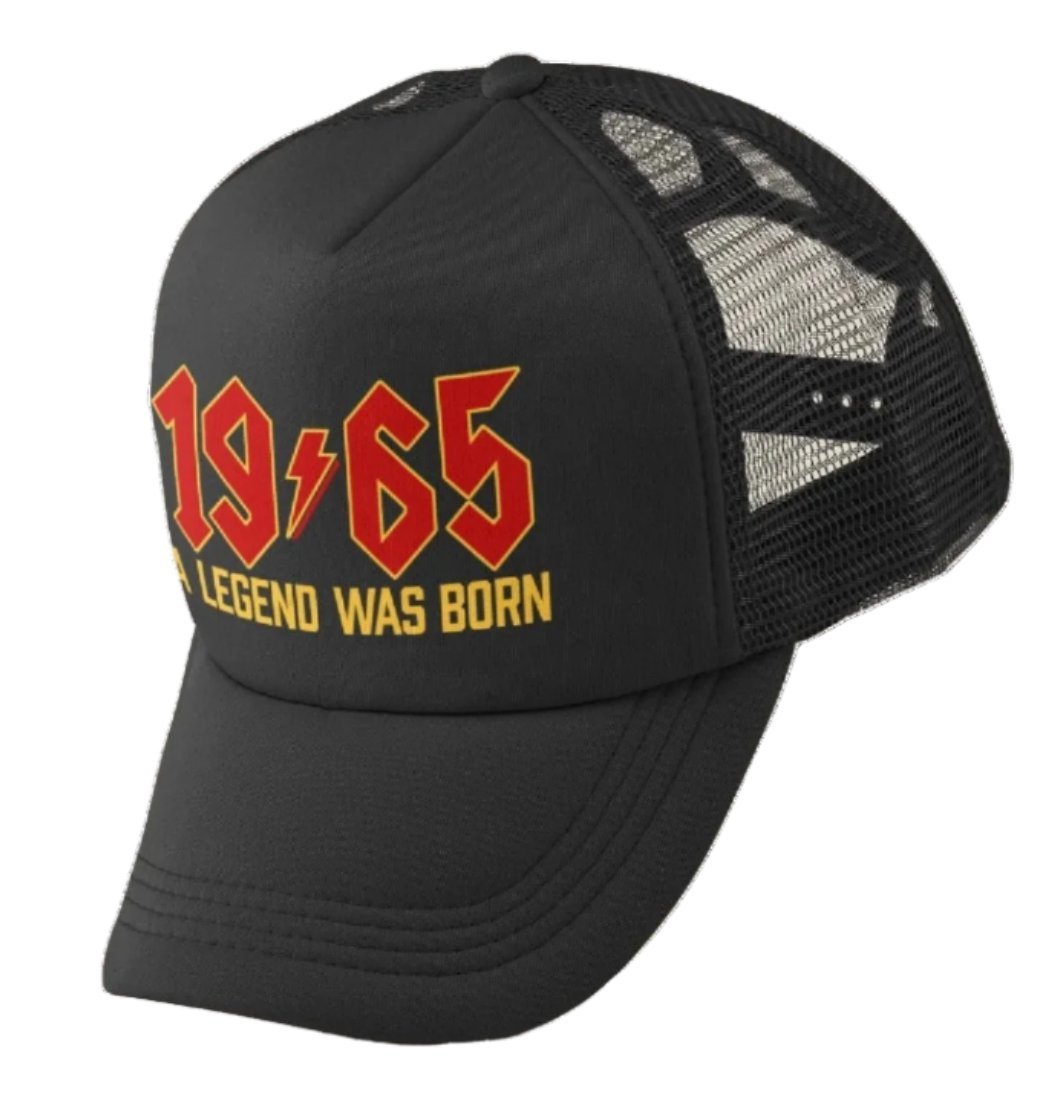 60th Birthday Gifts 2025 Trucker Cap 1965 A Legend Was Born Retro RockGalaxy Tees