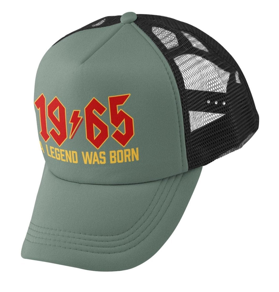 60th Birthday Gifts 2025 Trucker Cap 1965 A Legend Was Born Retro RockGalaxy Tees