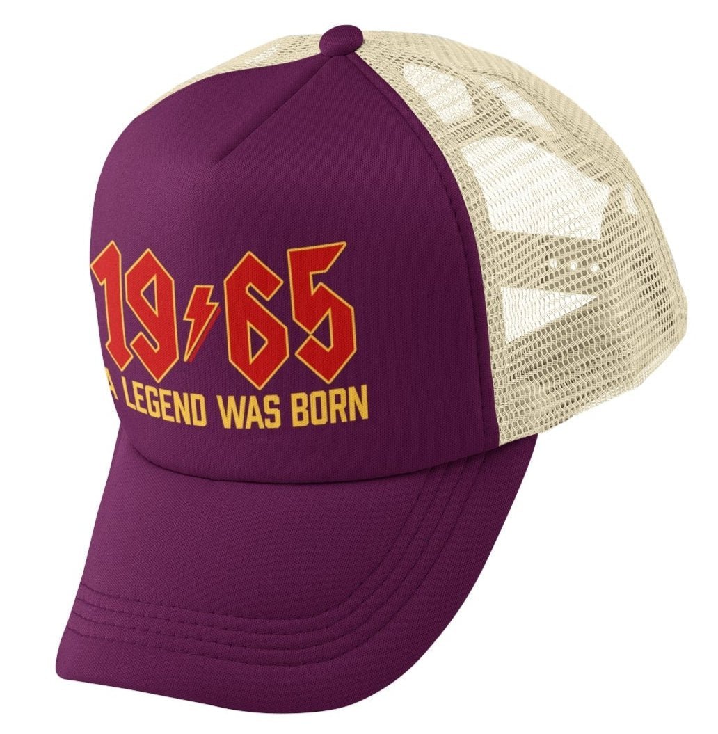 60th Birthday Gifts 2025 Trucker Cap 1965 A Legend Was Born Retro RockGalaxy Tees