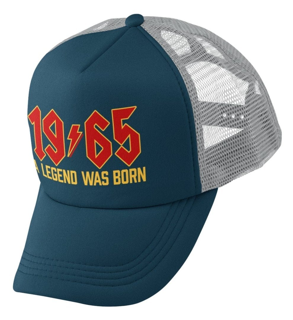 60th Birthday Gifts 2025 Trucker Cap 1965 A Legend Was Born Retro RockGalaxy Tees