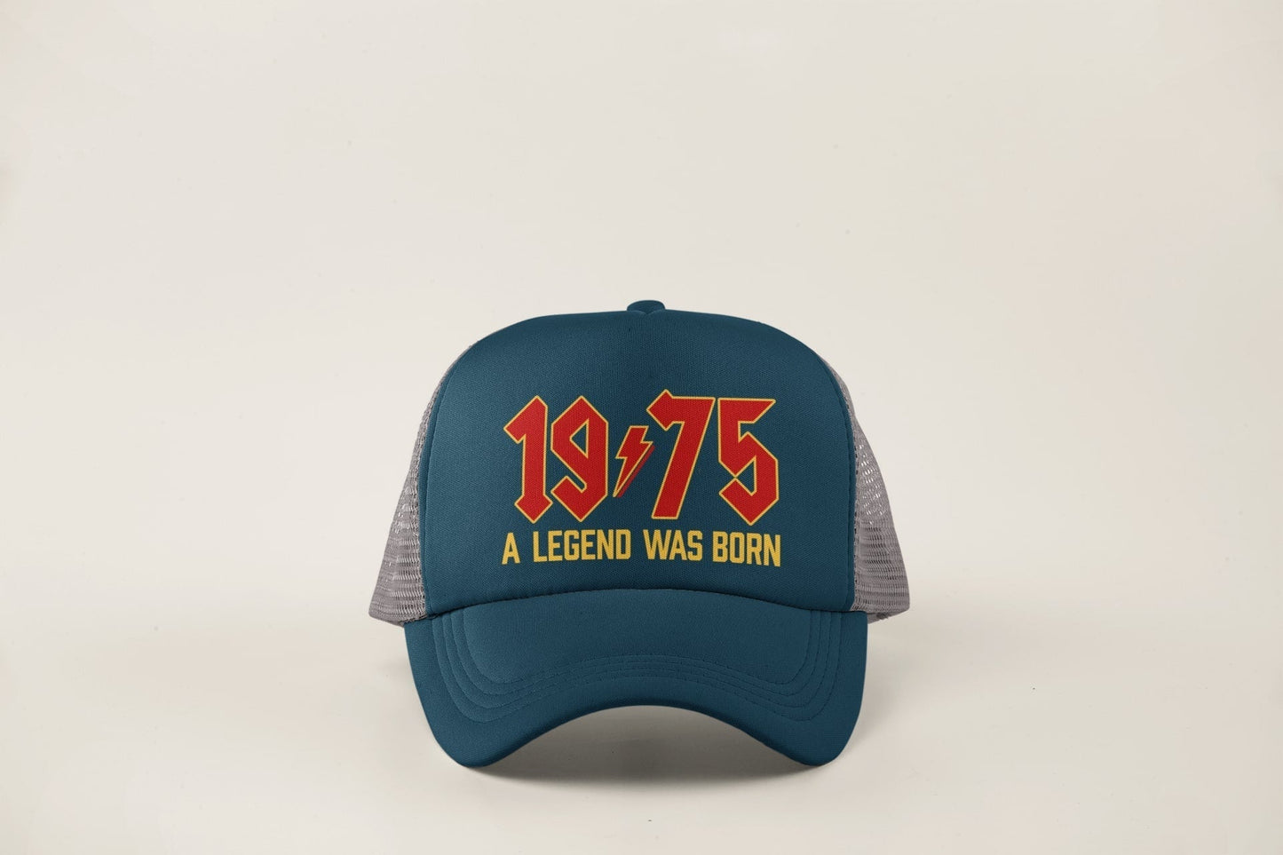 50th Birthday Gifts 2025 Trucker Cap 1975 A Legend Was Born Retro RockGalaxy Tees