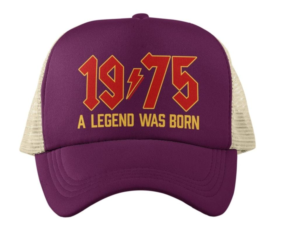 50th Birthday Gifts 2025 Trucker Cap 1975 A Legend Was Born Retro RockGalaxy Tees