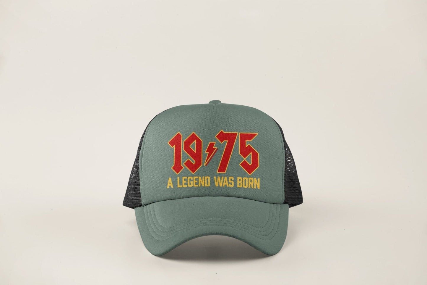 50th Birthday Gifts 2025 Trucker Cap 1975 A Legend Was Born Retro RockGalaxy Tees