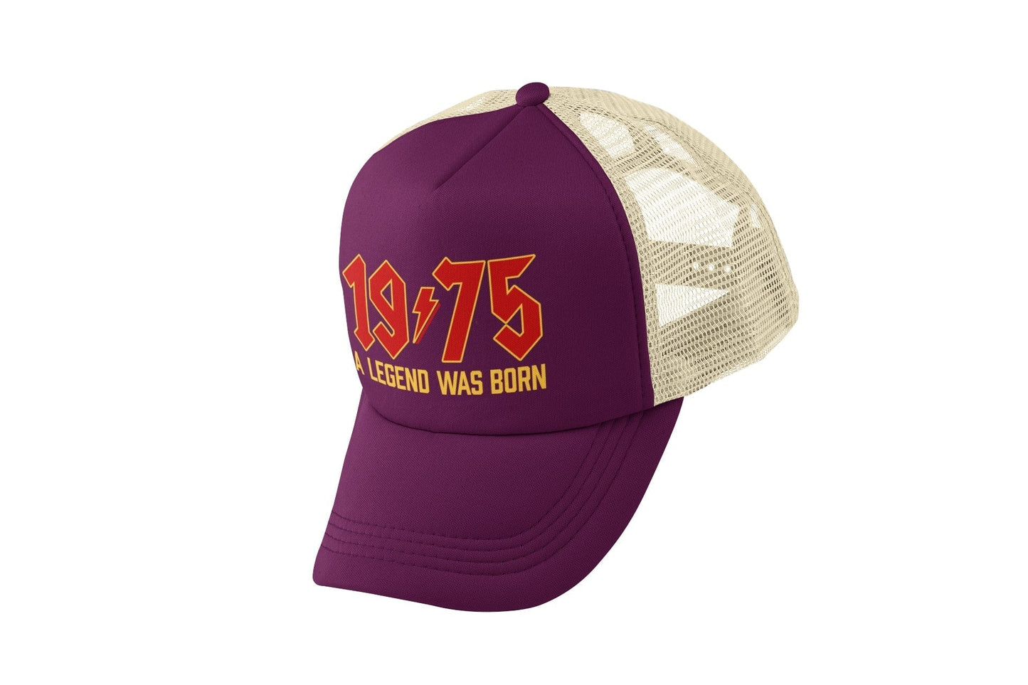 50th Birthday Gifts 2025 Trucker Cap 1975 A Legend Was Born Retro RockGalaxy Tees