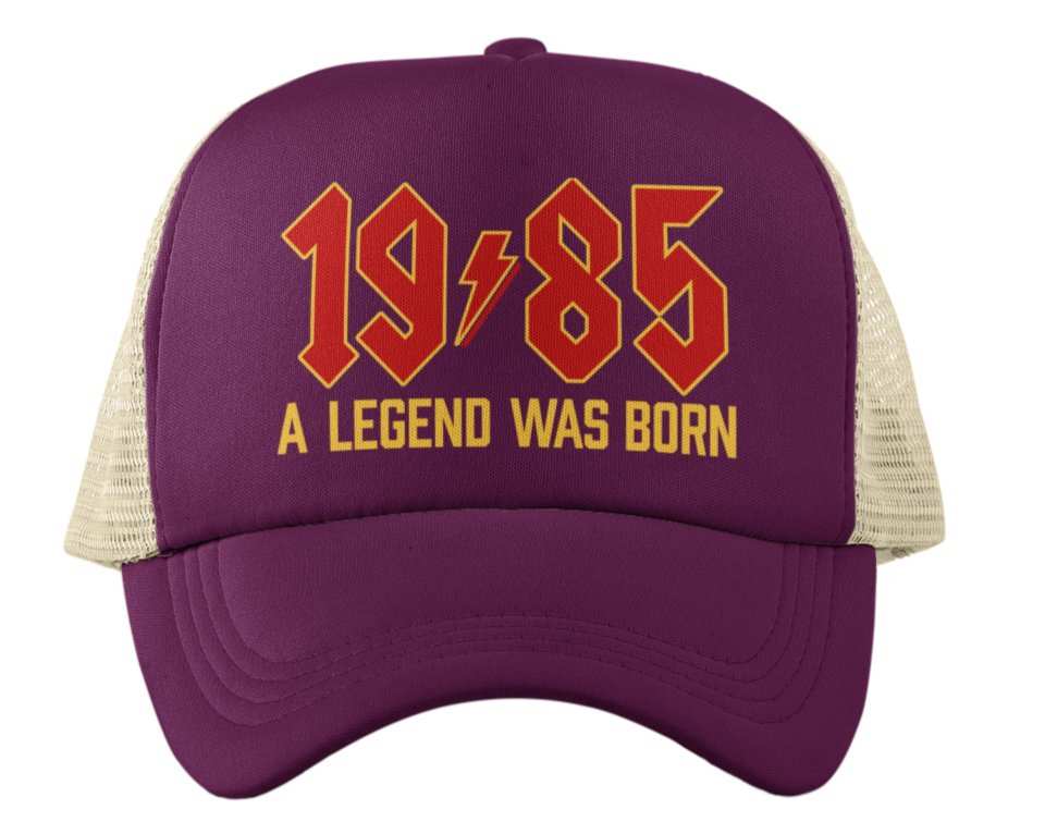 40th Birthday Gifts 2025 Trucker Cap 1985 A Legend Was Born Retro RockGalaxy Tees