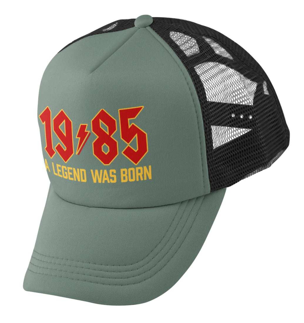40th Birthday Gifts 2025 Trucker Cap 1985 A Legend Was Born Retro RockGalaxy Tees