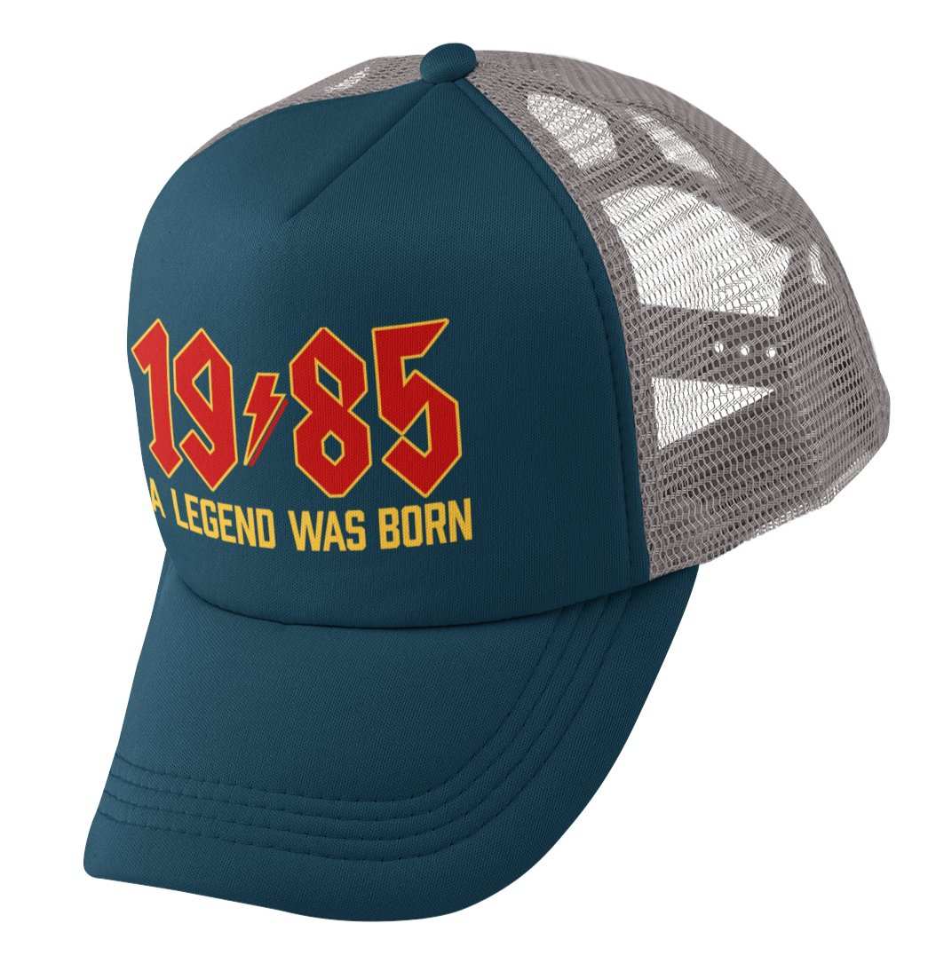 40th Birthday Gifts 2025 Trucker Cap 1985 A Legend Was Born Retro RockGalaxy Tees
