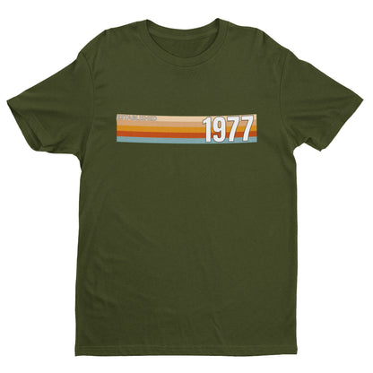 Established 1977 50th birthday T-shirt in Military Green – born in 1977, 50 in 2027 gift