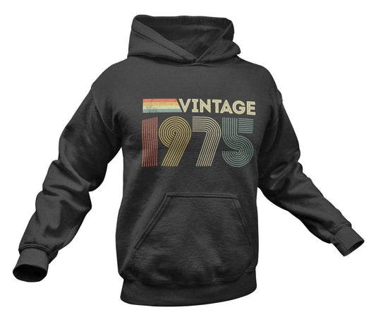 Vintage 1975 Hoodie Retro 50th Birthday Gift Idea for 2025 CelebrationGalaxy Tees