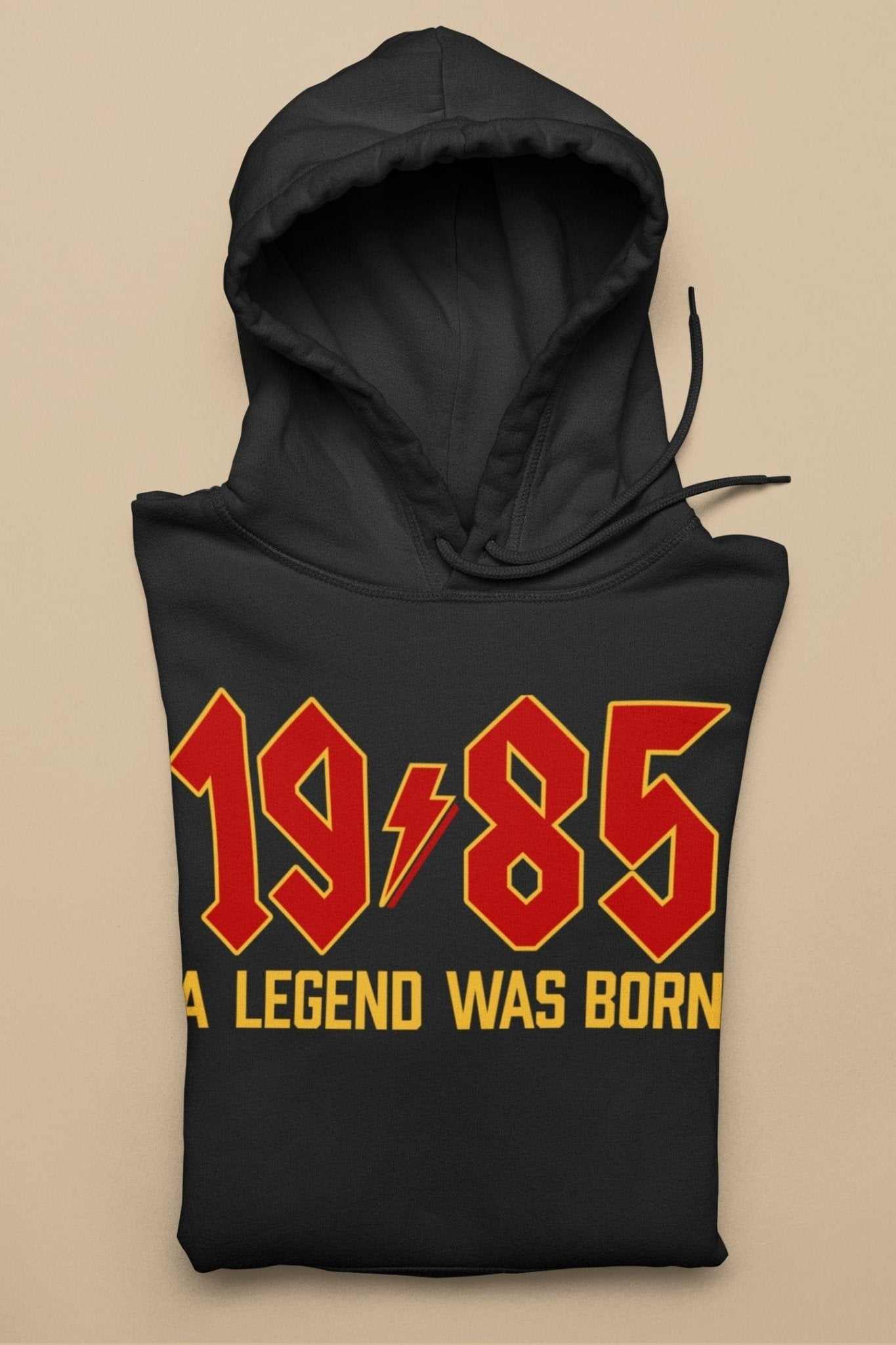 1985 A Legend Was Born 40th Birthday Hoodie For 2025 40th Rock Font ReGalaxy Tees