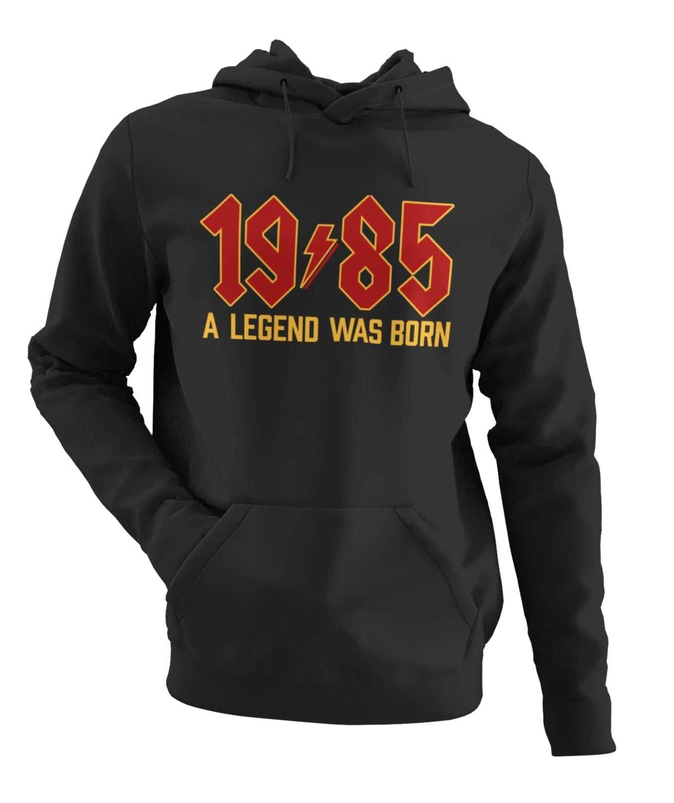 1985 A Legend Was Born 40th Birthday Hoodie For 2025 40th Rock Font ReGalaxy Tees