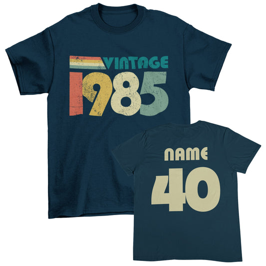 2025 Birthday PERSONALISED 40th T Shirt Vintage 1985 With Name & Age OGalaxy Tees