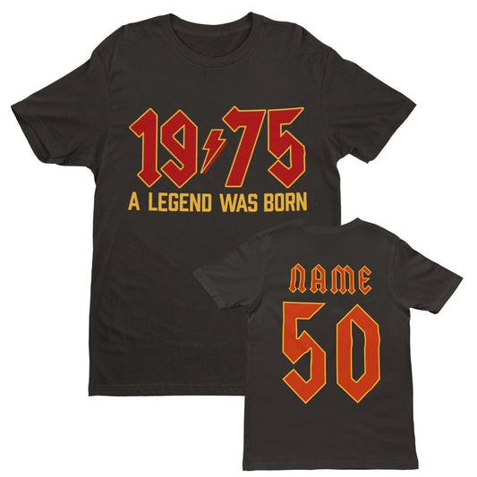 2025 Birthday PERSONALISED 50th T Shirt 1975 A Legend Was Born With BaGalaxy Tees