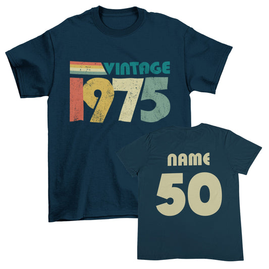 2025 Birthday PERSONALISED 50th T Shirt Vintage 1975 With Name & Age OGalaxy Tees