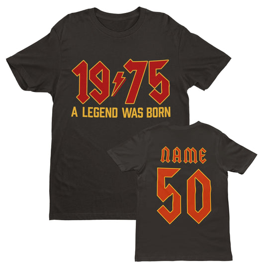 2025 Birthday PERSONALISED 50th2025 Birthday PERSONALISED 50th T Shirt 1975 A Legend Was Born With Ba